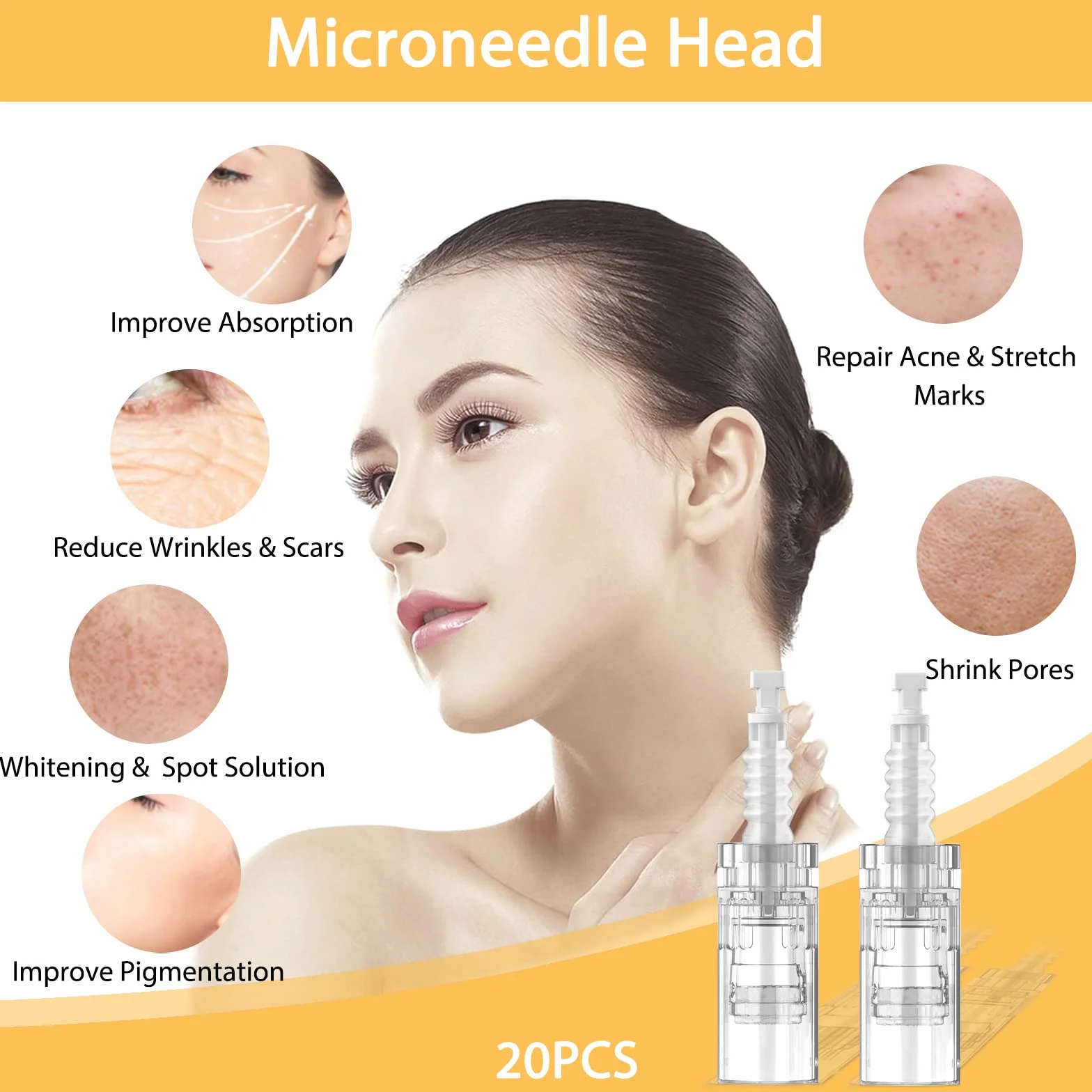 Agujas Dermapen Microneedling Nanoagujas Redondos 20 Pcs Cartucho de Substituição Baioneta