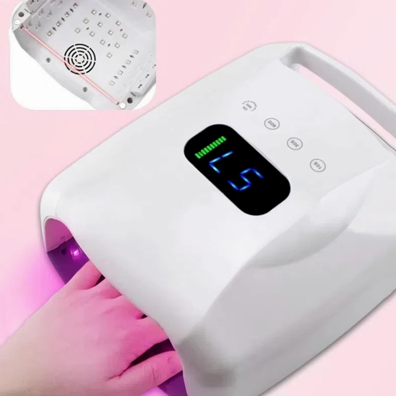 Lámpara LED para uñas, Lámpara UV LED de 96 W for uñas, secador manicura, máquina fototerapia, lámpara for for mujeres y niñas, herramienta salón(Bianco)