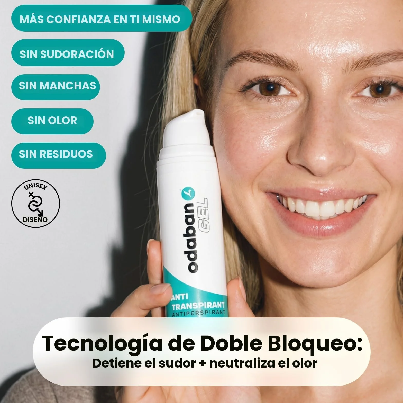 Odaban Antitranspirante Gel 50 ml | Control del Sudor para Manos, Pies, Rostro