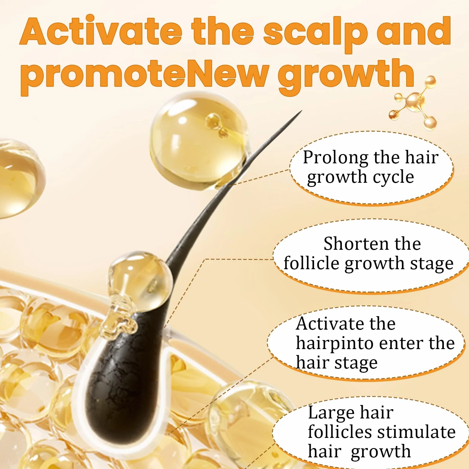 Crema para el Crecimiento del Cabello 100g para Reparar Pérdida y Mejorar Grosor