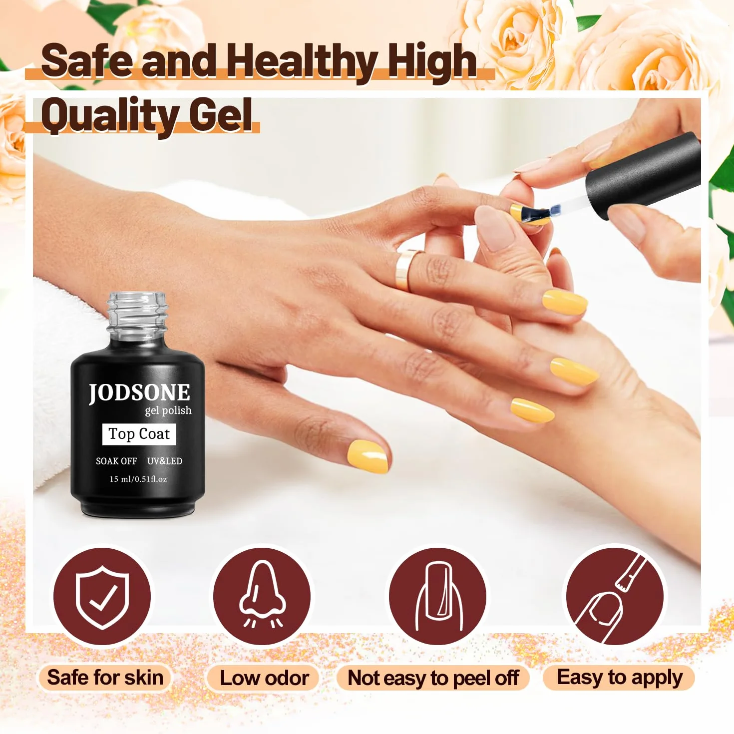 JODSONE Deshidratador de Uñas Primer Base y Top Coat Semipermanente 15ML Brillante Secado Rápido