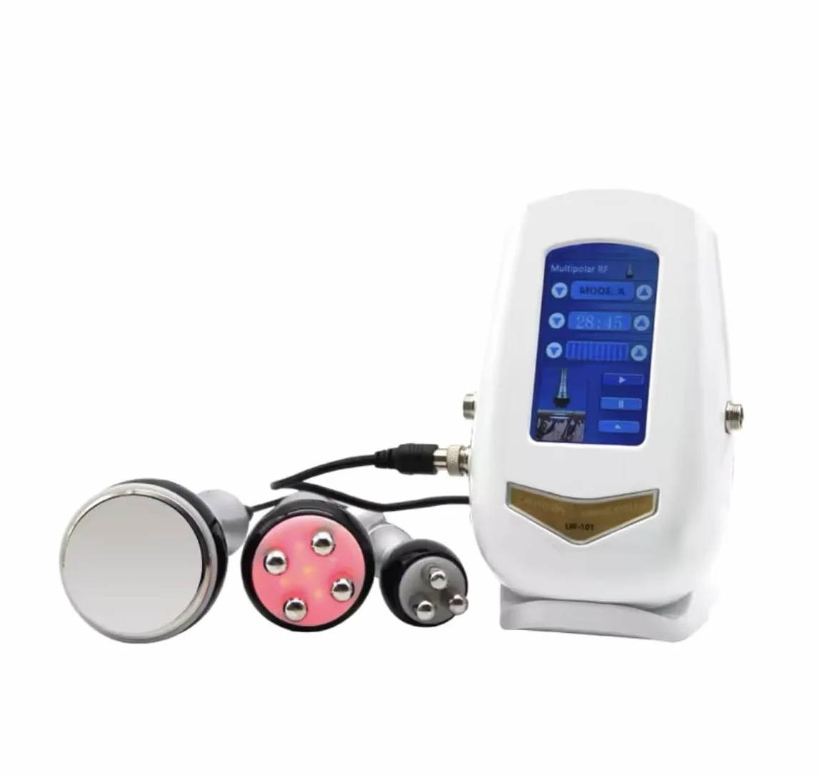 Máquina de cavitación 40K multifuncional con pantalla LCD, 3 sondas, blanco
