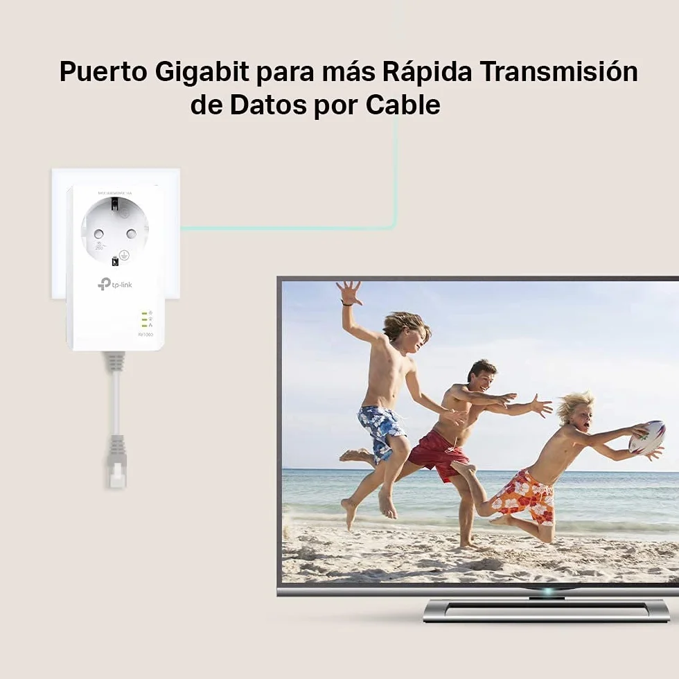 TP-Link TL-PA7017P Gigabit Powerline AV1000 Kit de Inicio, 1 Puerto Gigabit, Blanco