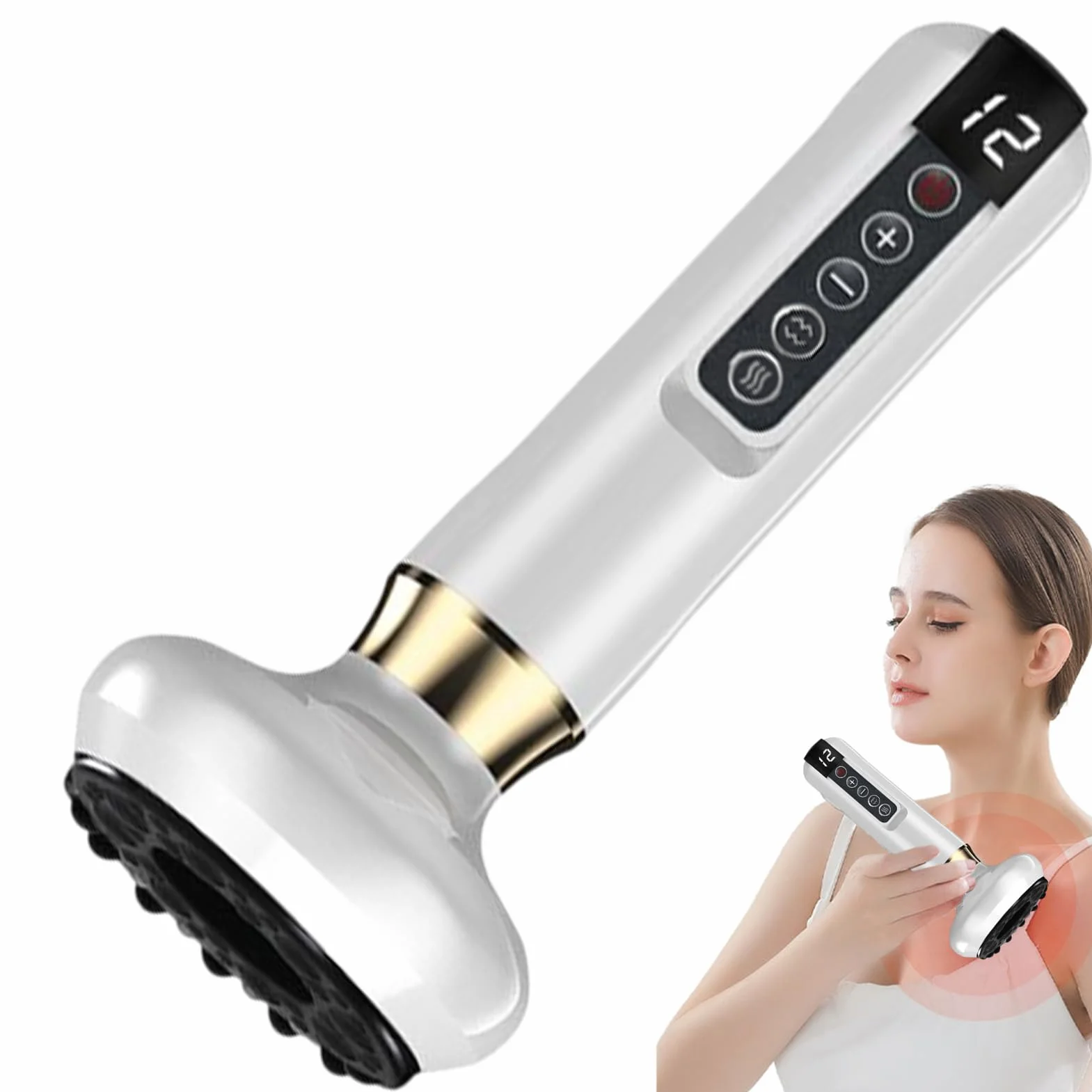 Masajeador Anti Celulitis Impermeable, Rodillo Eléctrico Portátil para Cintura Pierna Brazo Abdomen