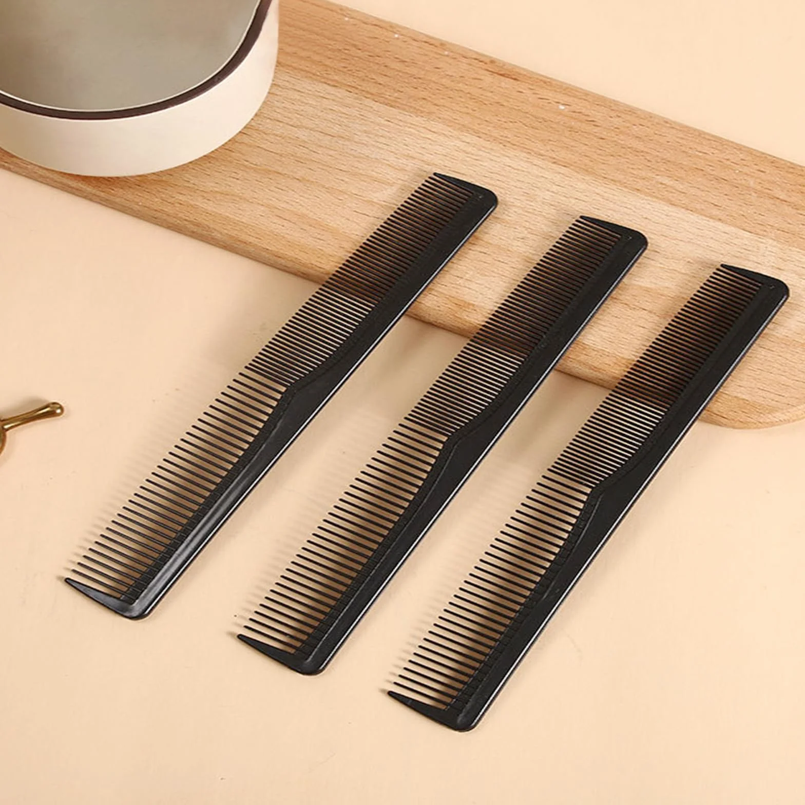 Peines de Pelo Antiestático Fibra de Carbono 18.7cm Peine Peluqueria 2 Piezas