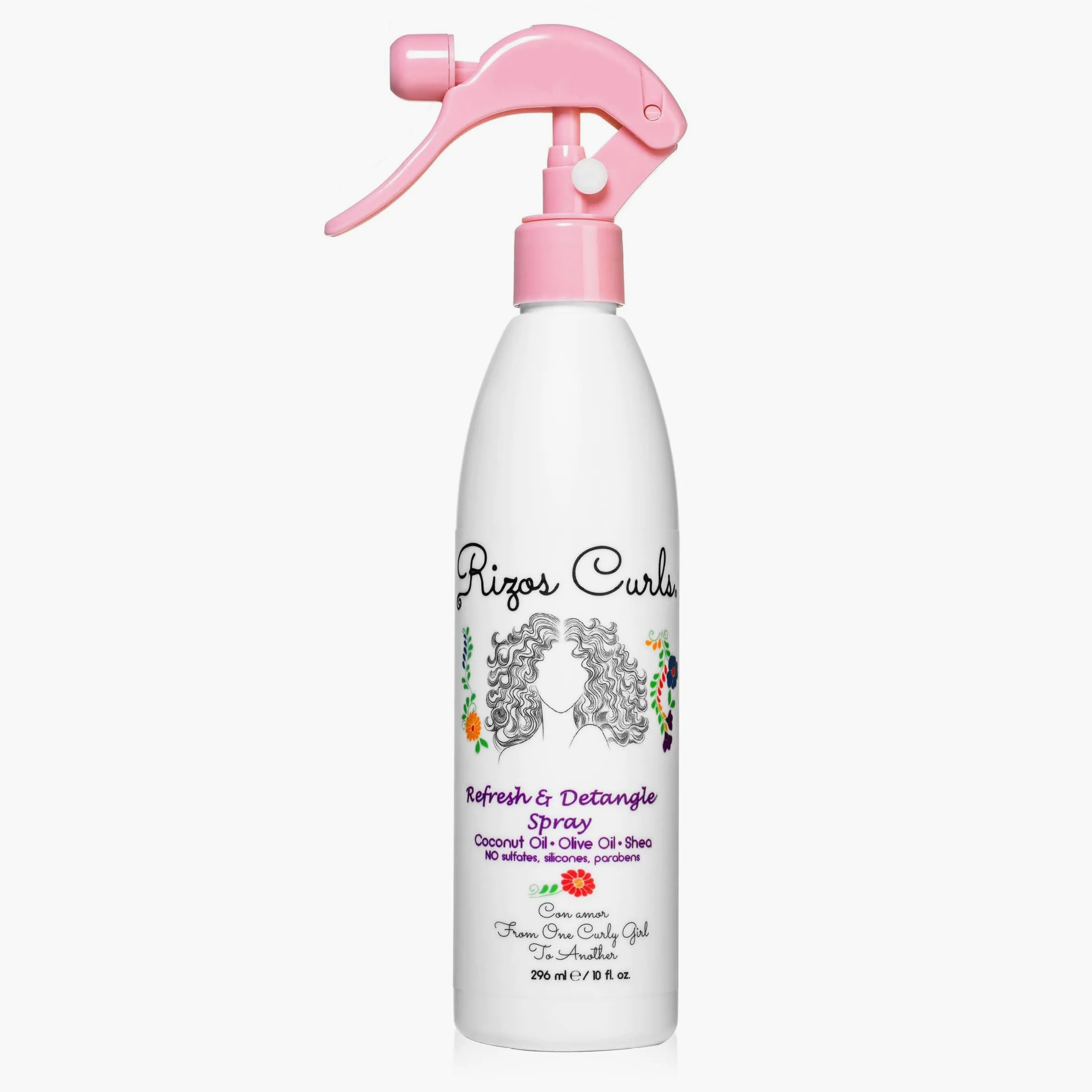 Rizos Curls Refresh & Desenredar Spray para hidratar el cabello rizado, silicona y sin parabenos, 296 ml