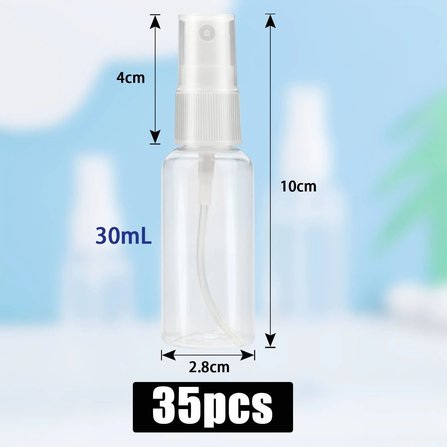 Botellas pulverizadoras pequeñas 30 ml plástico atomizador vacío perfume rellenable portátil transparente spray