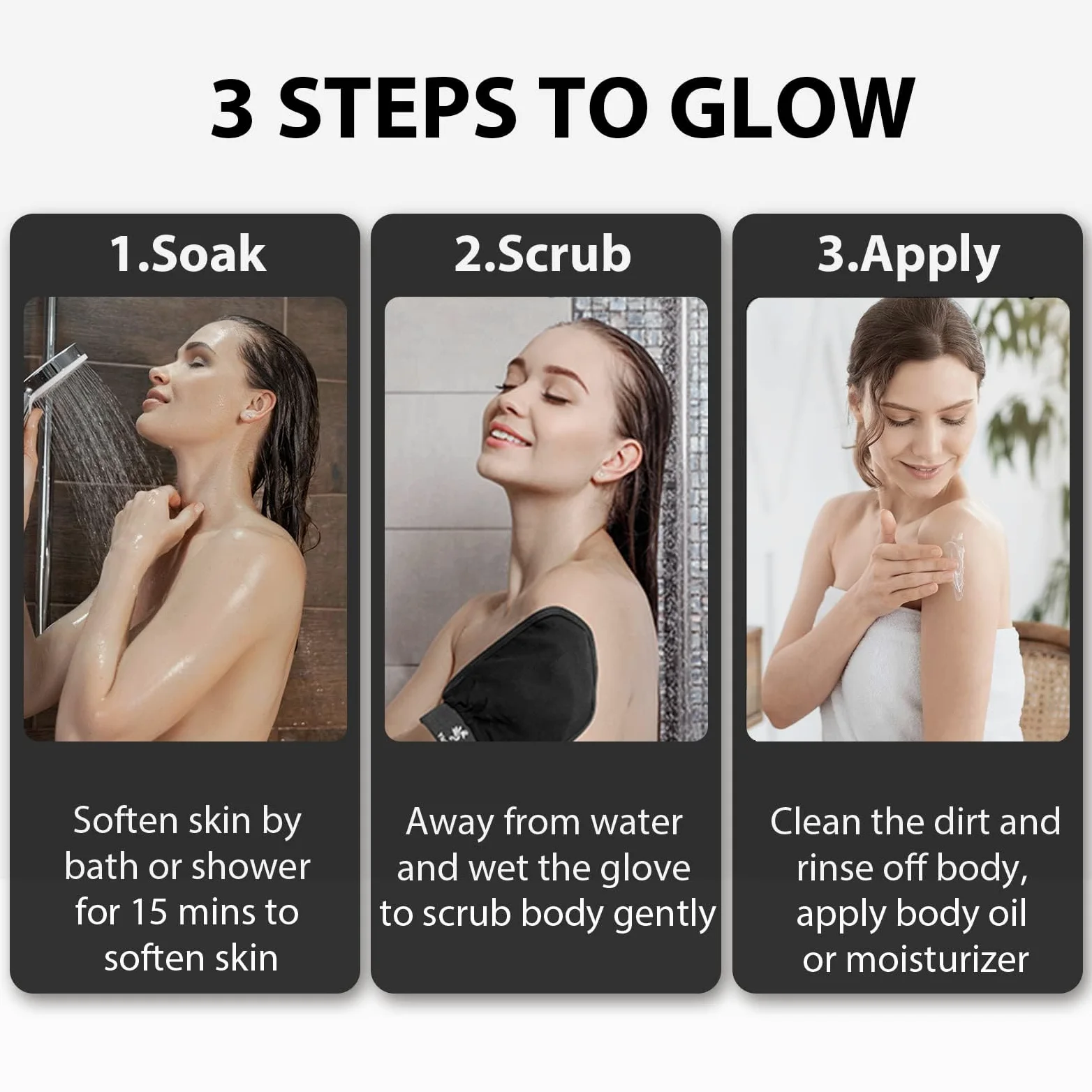 Guantes exfoliantes coreanos 2 piezas, exfoliante corporal para baño ducha exfoliante manopla exfoliación, exfoliante corporal, guante removedor de piel muerta para mujeres hombres