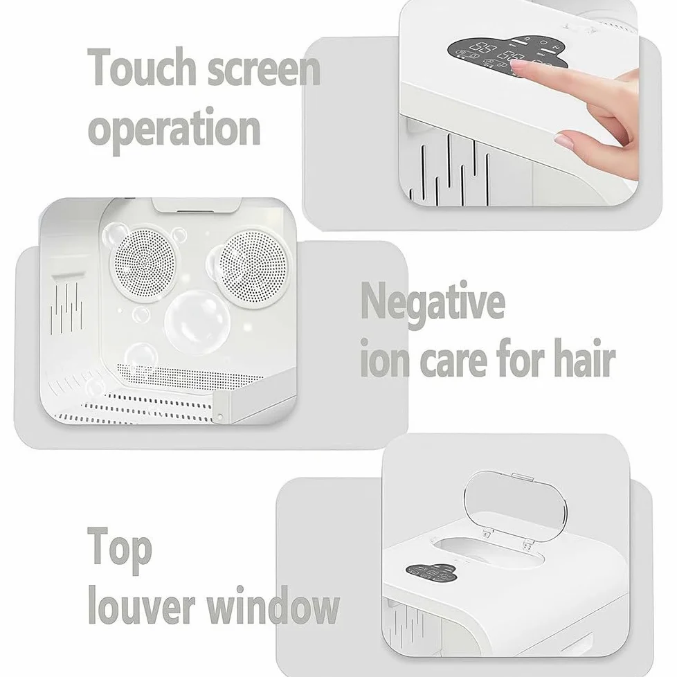 Caja secadora automática para mascotas para gatos y perros pequeños,eficiente,automático y silencioso 360° para gatos y perros,control inteligente temperatura con pantalla táctil,diseño seguro