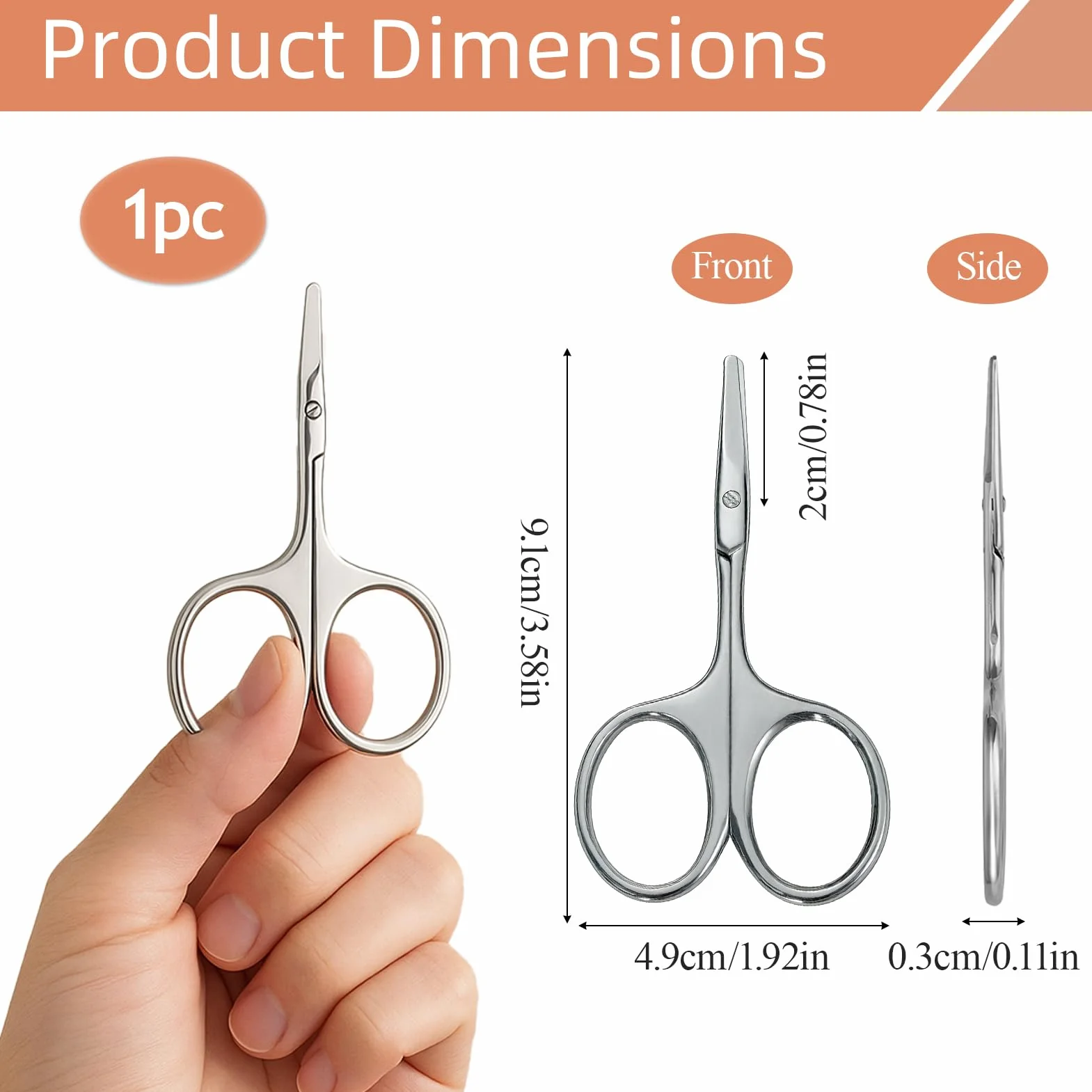 Tijeras de Uñas de Acero Inoxidable para Bebés, Cortaúñas Pequeñas y Afiladas, Plateadas