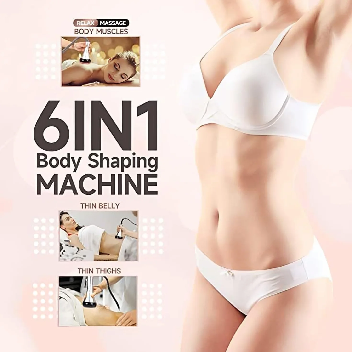 Dispositivo radiofrecuencia 40 K máquina cavitación 6 en 1 Lipo láser para reafirmar la piel masajeador profesional de radiofrecuencia para cara cuerpo belleza