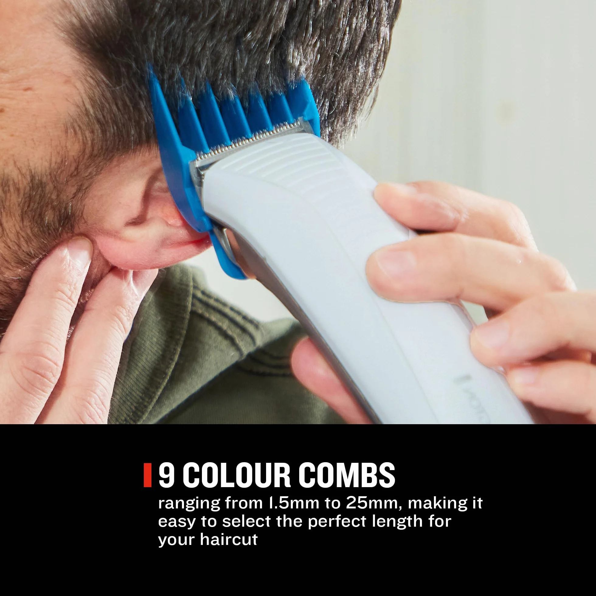 Remington HC5035 Máquina de Cortar Pelo ColourCut Cortapelos con Cable Cuchillas Acero Inoxidable 9 Peines