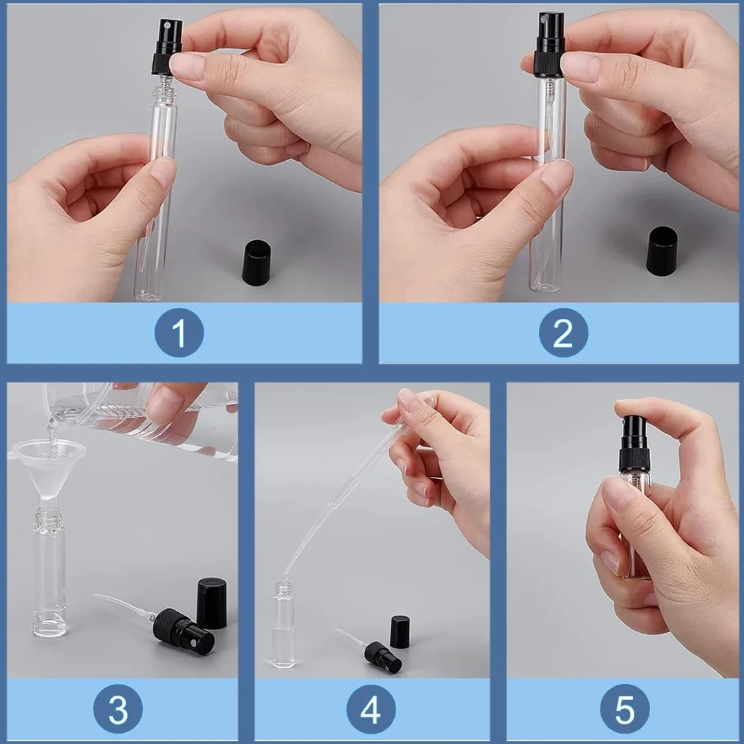 Atomizador Perfume Viaje Mini Botellas Spray Recargable Plástico Portátil 7 Pcs