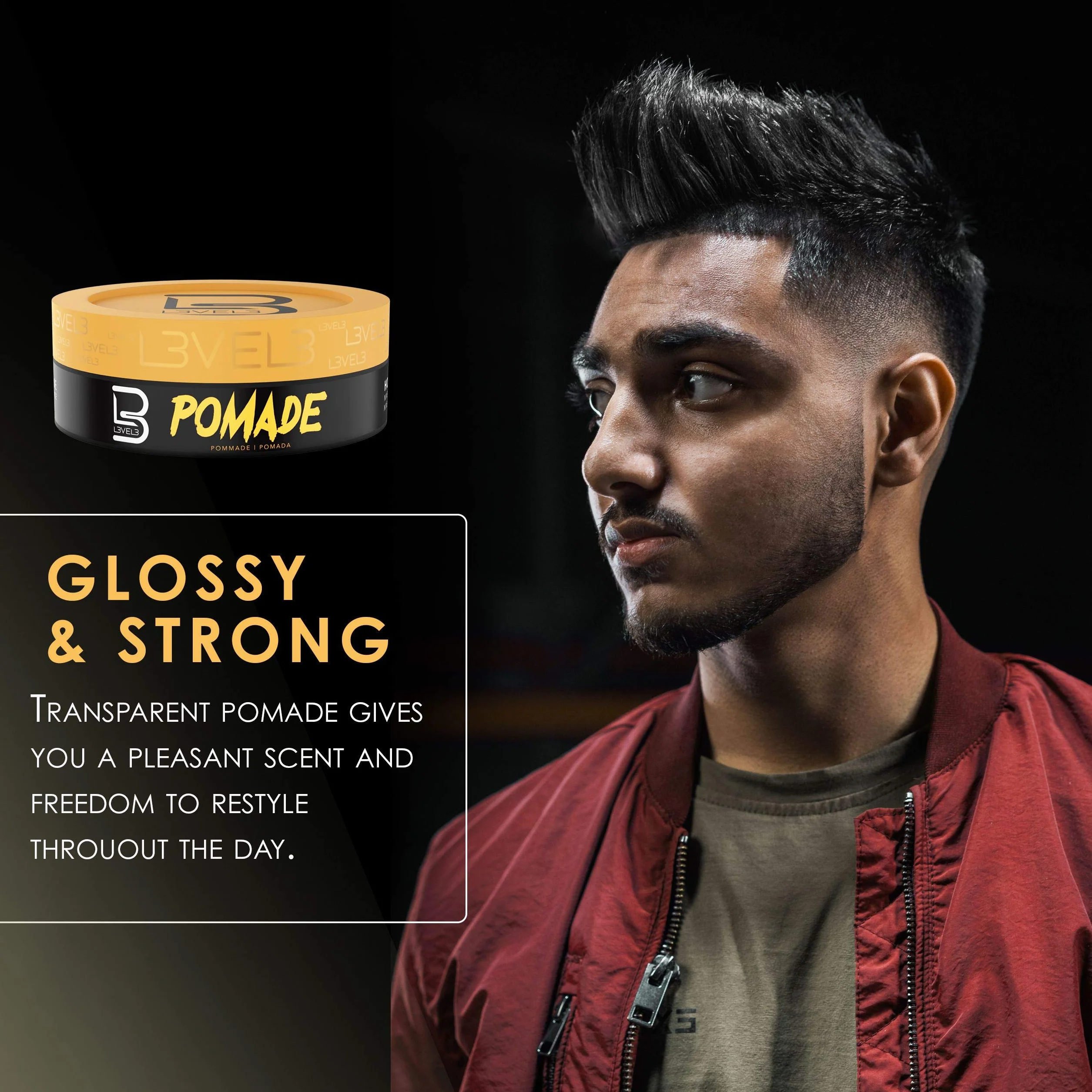 L3VEL3 Pomade 500 ml Extreme Hold Keratin Infused Flake Free