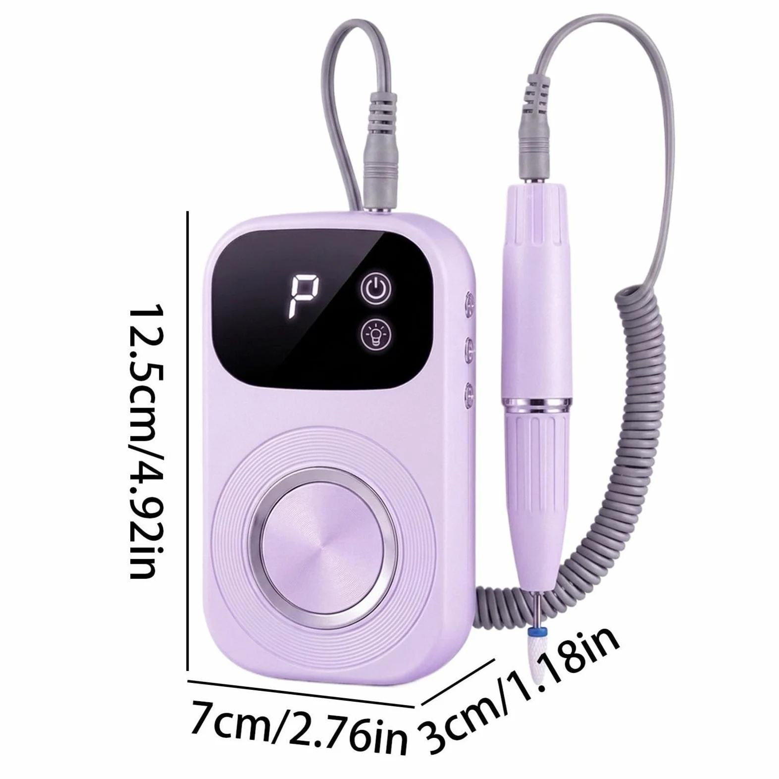 Taladro de de uñas portátil, recargable, silencioso, herramientas de manicura | Máquina de limar de gel de pedicura para mujeres, principiantes, manicura profesional, uñas de gel acrílico
