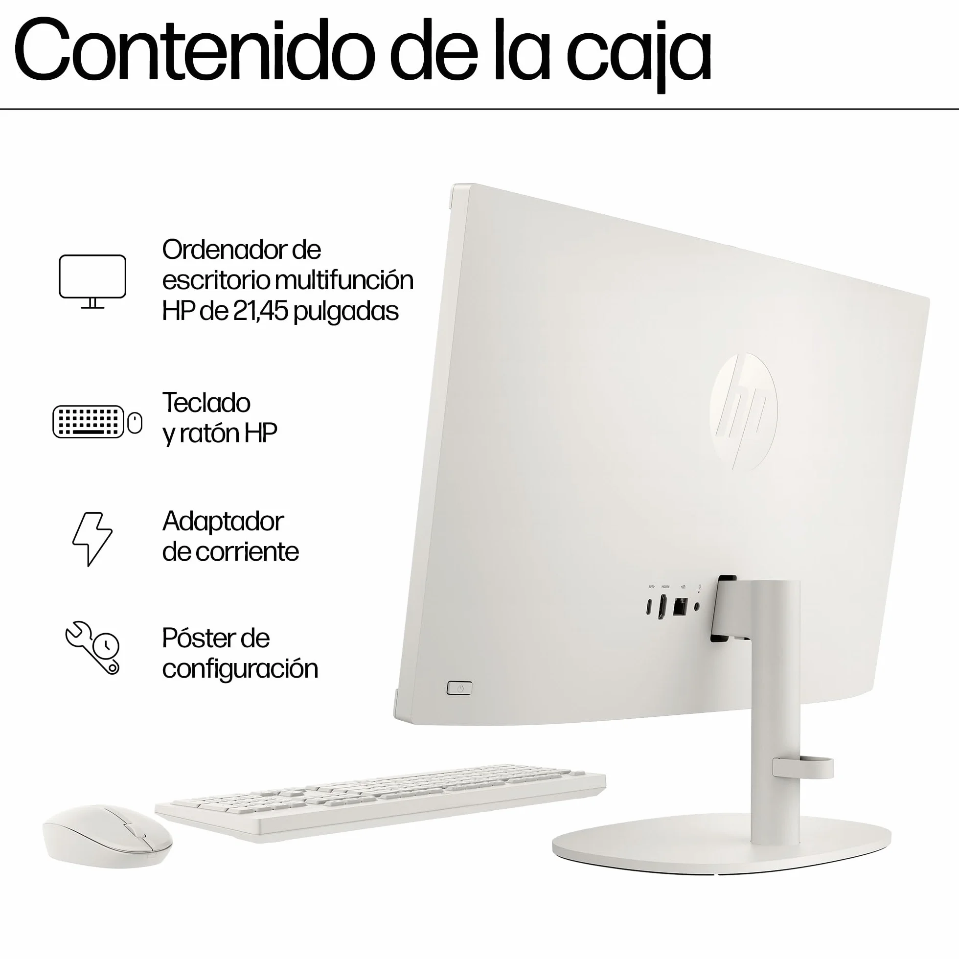 HP All-in-One 22-dg0014ns 21.5" Ordenador Intel N100 8GB RAM 256GB SSD Intel UHD Graphics Windows Blanco