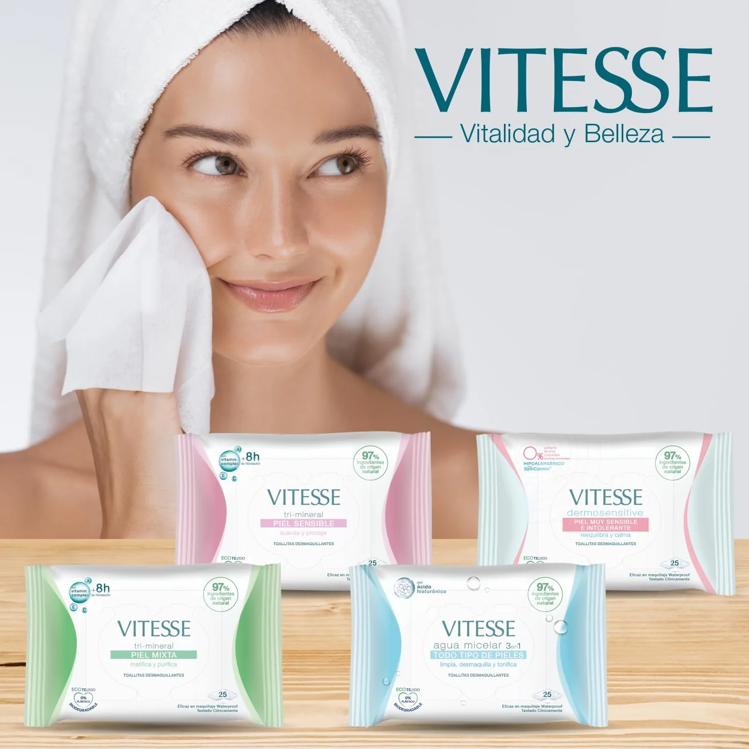 Vitesse Tri-Mineral Mixing Skin Cloths Makeup Remover 25