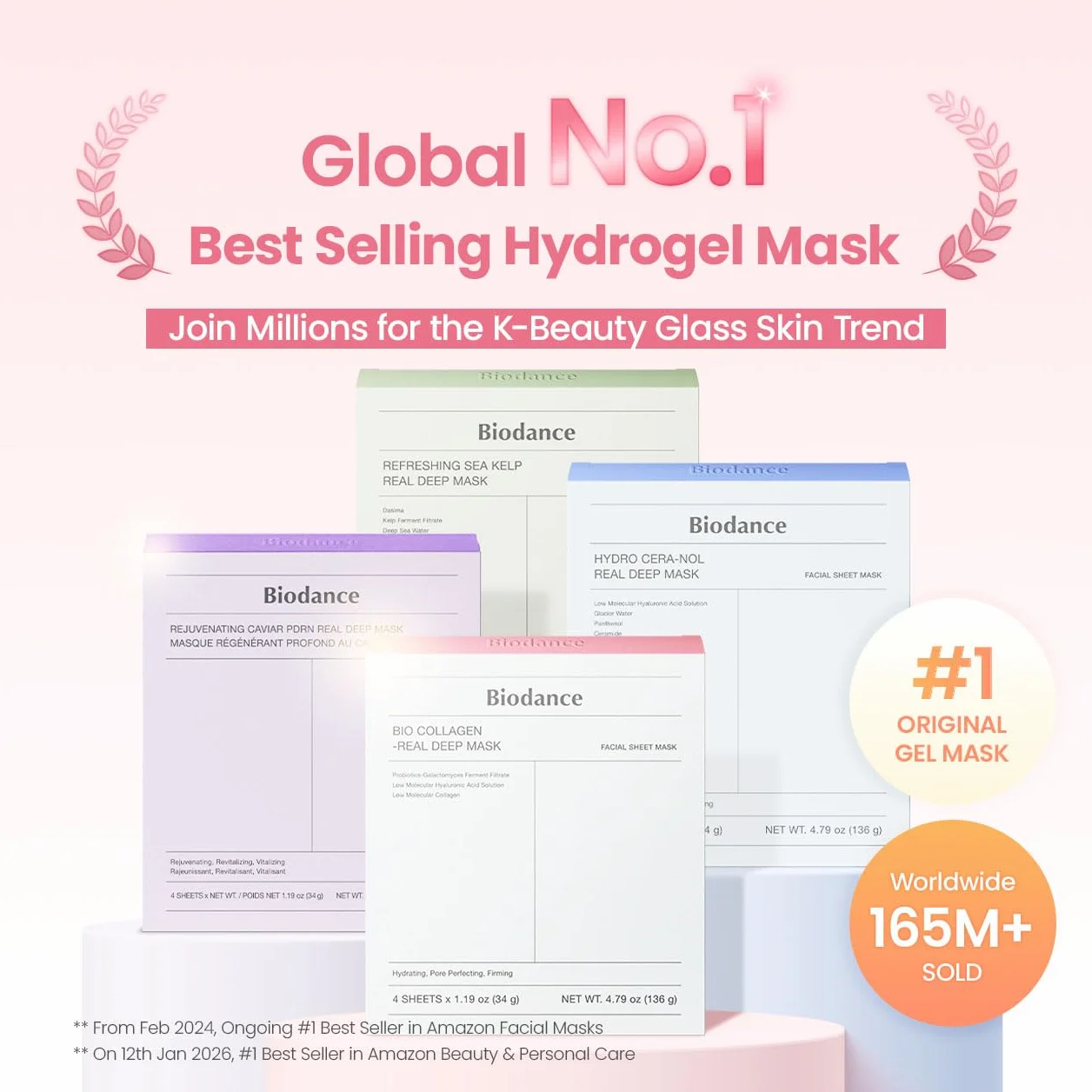 BIODANCE Bio-Collagen Real Deep Mask Mascarilla Nocturna Hidratante 34g x 4 Unidades
