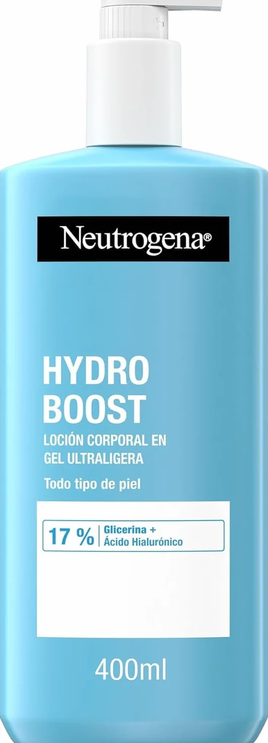 Neutrogena Hydro Boost Loción en Gel Ultraligera 400 ml Crema Hidratante Corporal con Glicerina y Ácido Hialurónico