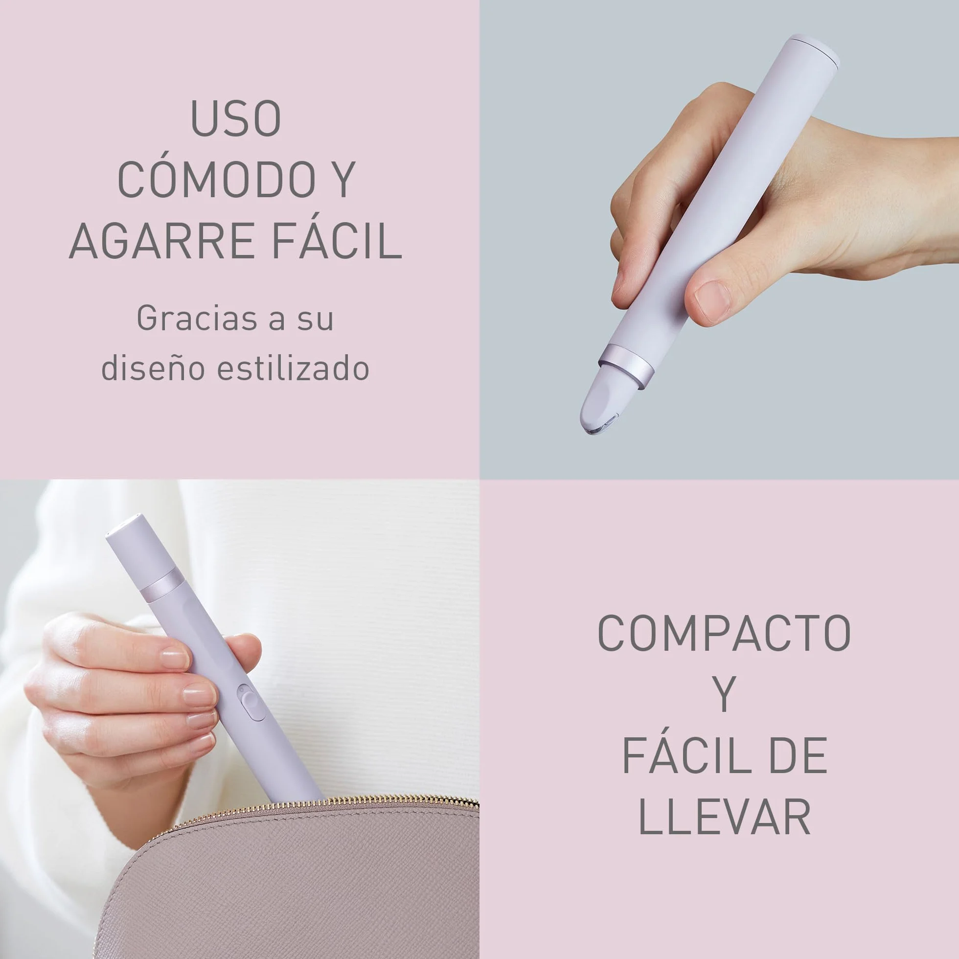 Panasonic ES-EF10-V503 Depiladora de Cejas y Vello Facial Mujer, Perfiladora de Cejas, Luz LED, Diseño Compacto Tipo Bolígrafo, Funciona con Pilas AA, Lila
