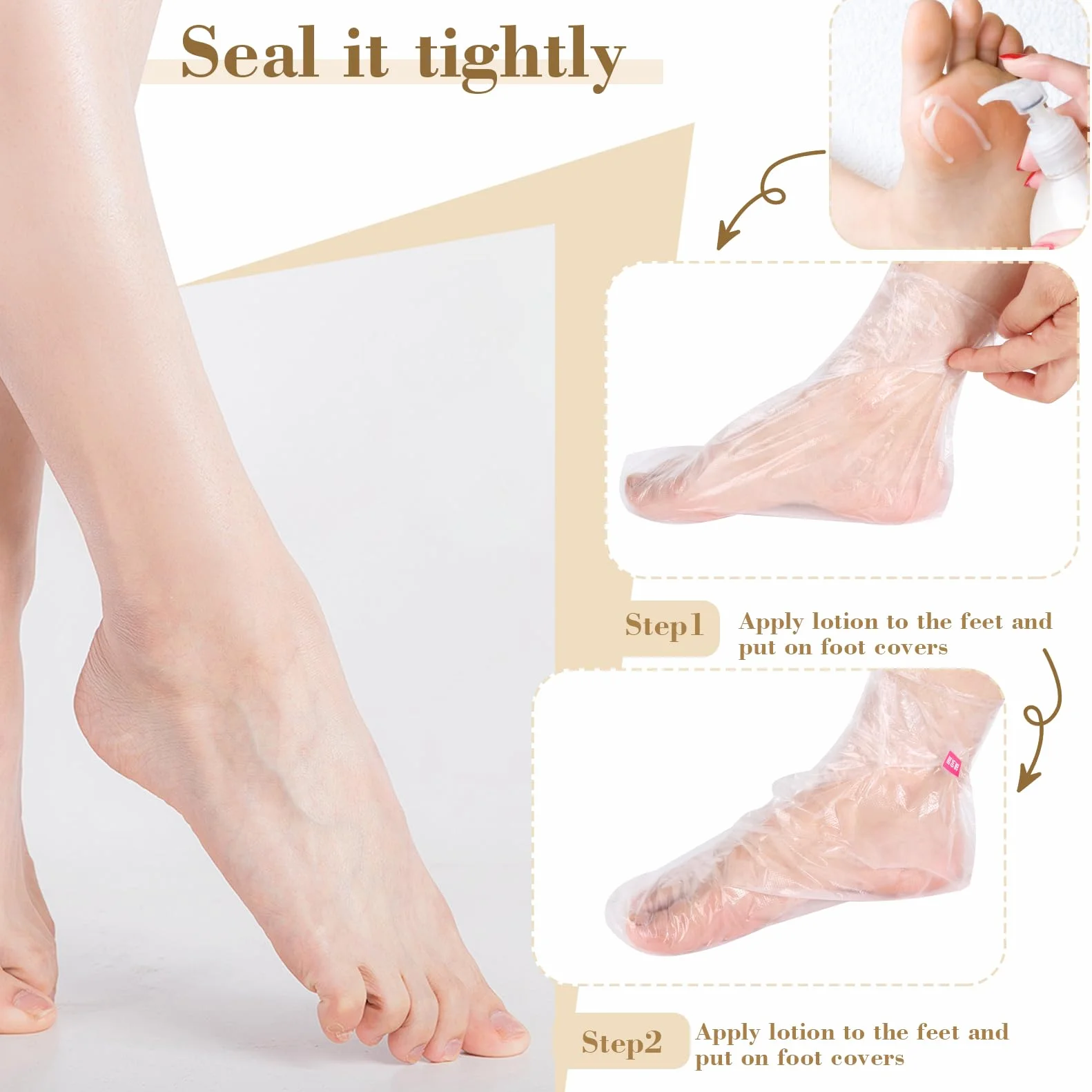 Calcetines de Baño de Parafina 300 Piezas Bolsas de Pedicura Plástico Transparente para SPA Cuidado de Pies