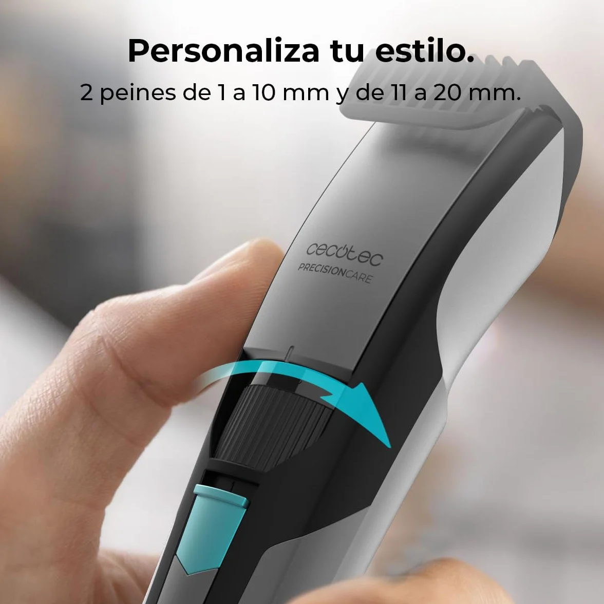 Cecotec PrecisionCare Barber Máquina de Cortar Barba Inalámbrica, Cuchillas Acero Inoxidable, Autonomía 60min