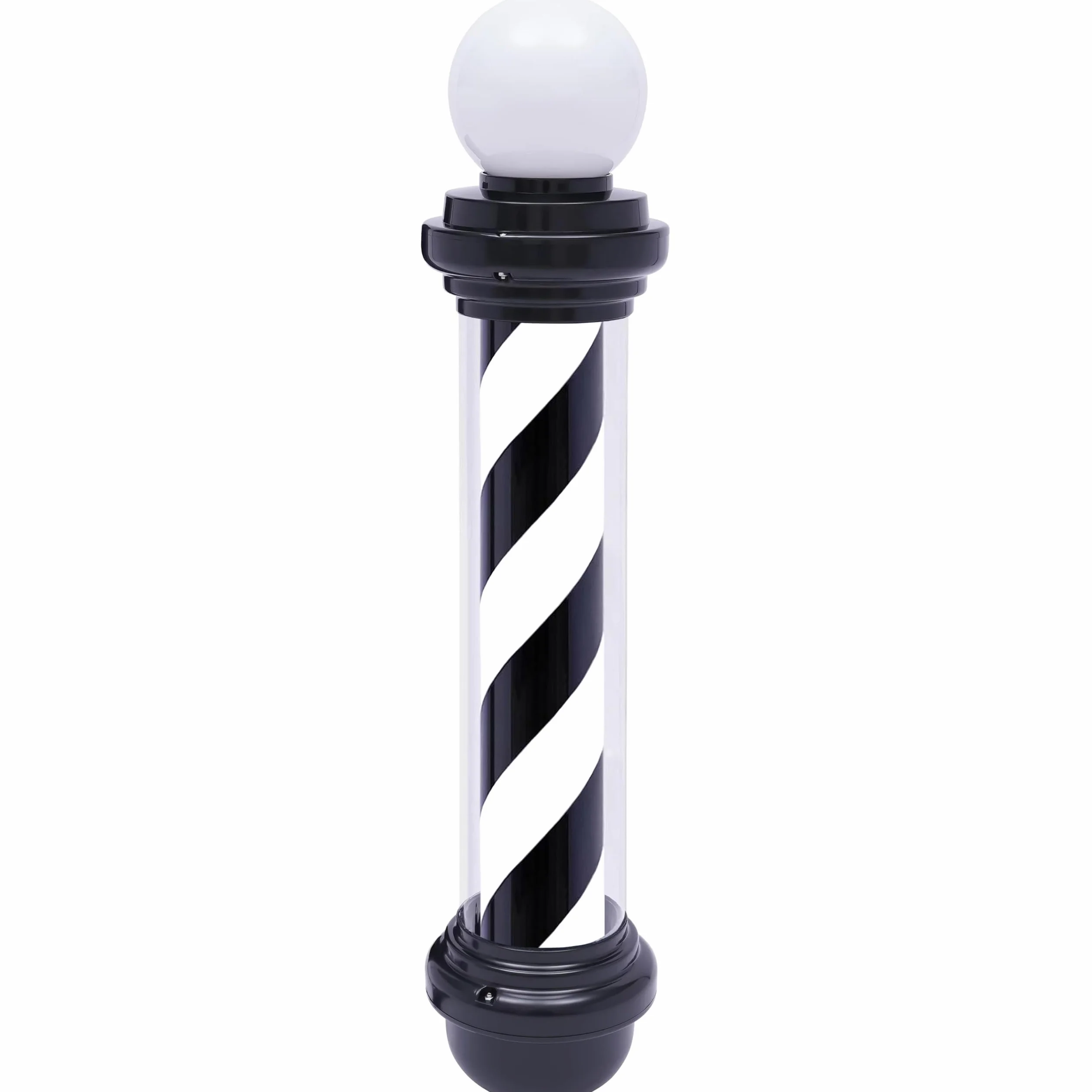 Barber Pole 80 cm Negro Blanco Poste