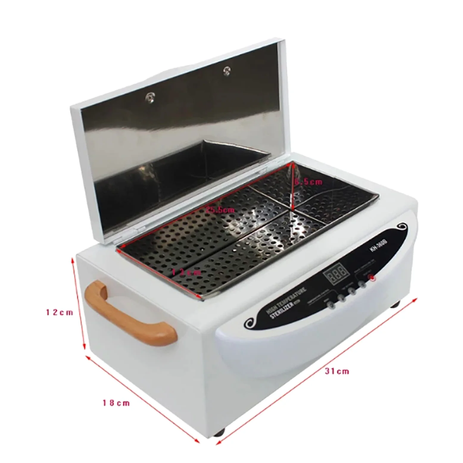 Esterilizador Manicura, Esterilizador de Alta Temperatura, Máquina de Desinfección de Uñas con Desmontable Tanque de Acero Inoxidable para Herramientas Dentales y Manicura Belleza