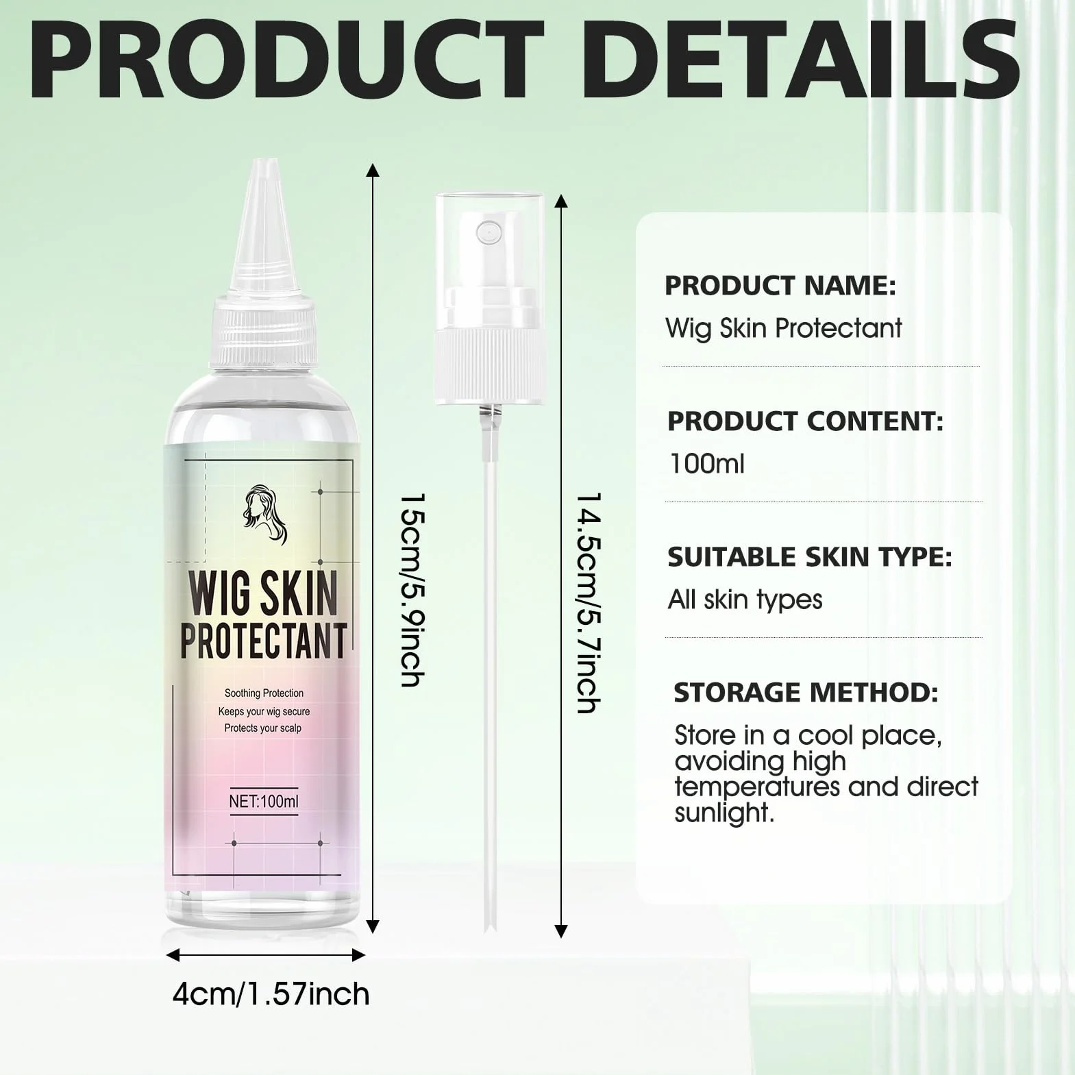 Allony Scalp Protector de Piel, Serum Protector de Cuero Cabelludo para Piel Sensible, Previene Irritación por Pegamento, 100ml