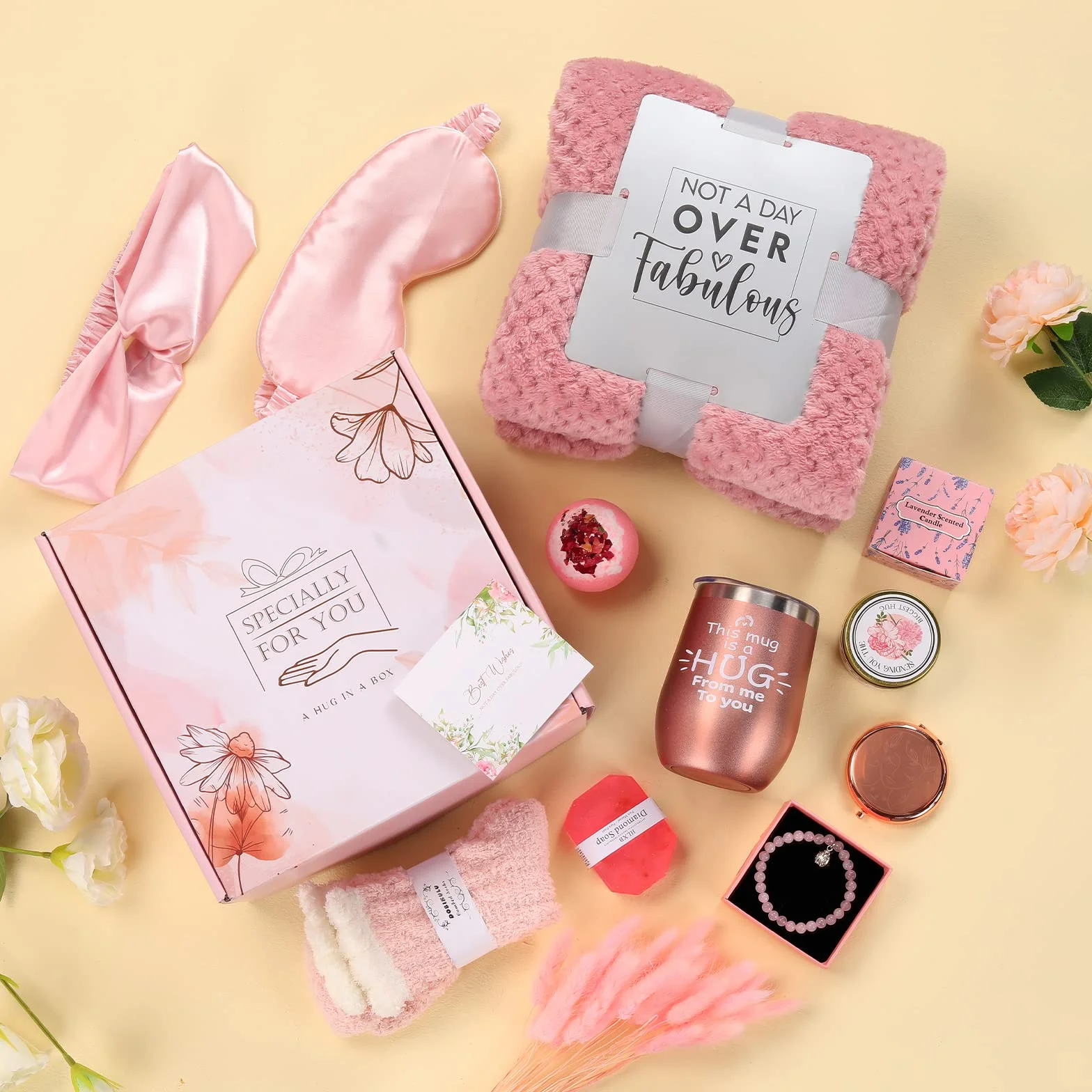 Regalos de cumpleaños únicos para mujeres, regalos de aniversario, regalos de recuperación para mujeres, cesta de regalo de cuidado personal, agradecimiento, amistad, jubilación, spa, relajación