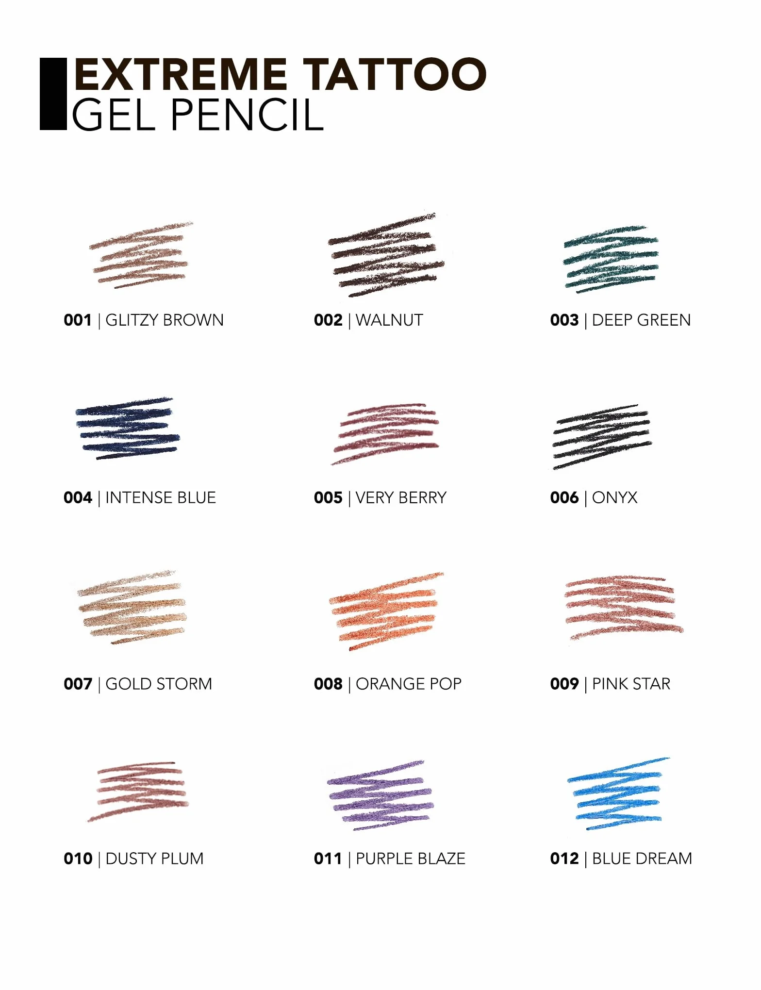 Flormar Extreme Tattoo Gel Pencil 006 Onyx water resistant eyeliner pigmentado larga duración waterproof