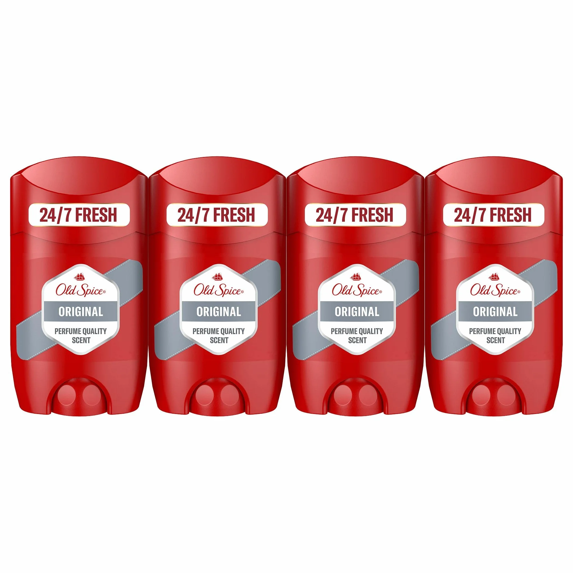 Old Spice Original Desodorante en Barra para Hombres 4x50 ml, Fresco 24 Horas, Protección Contra el Mal Olor
