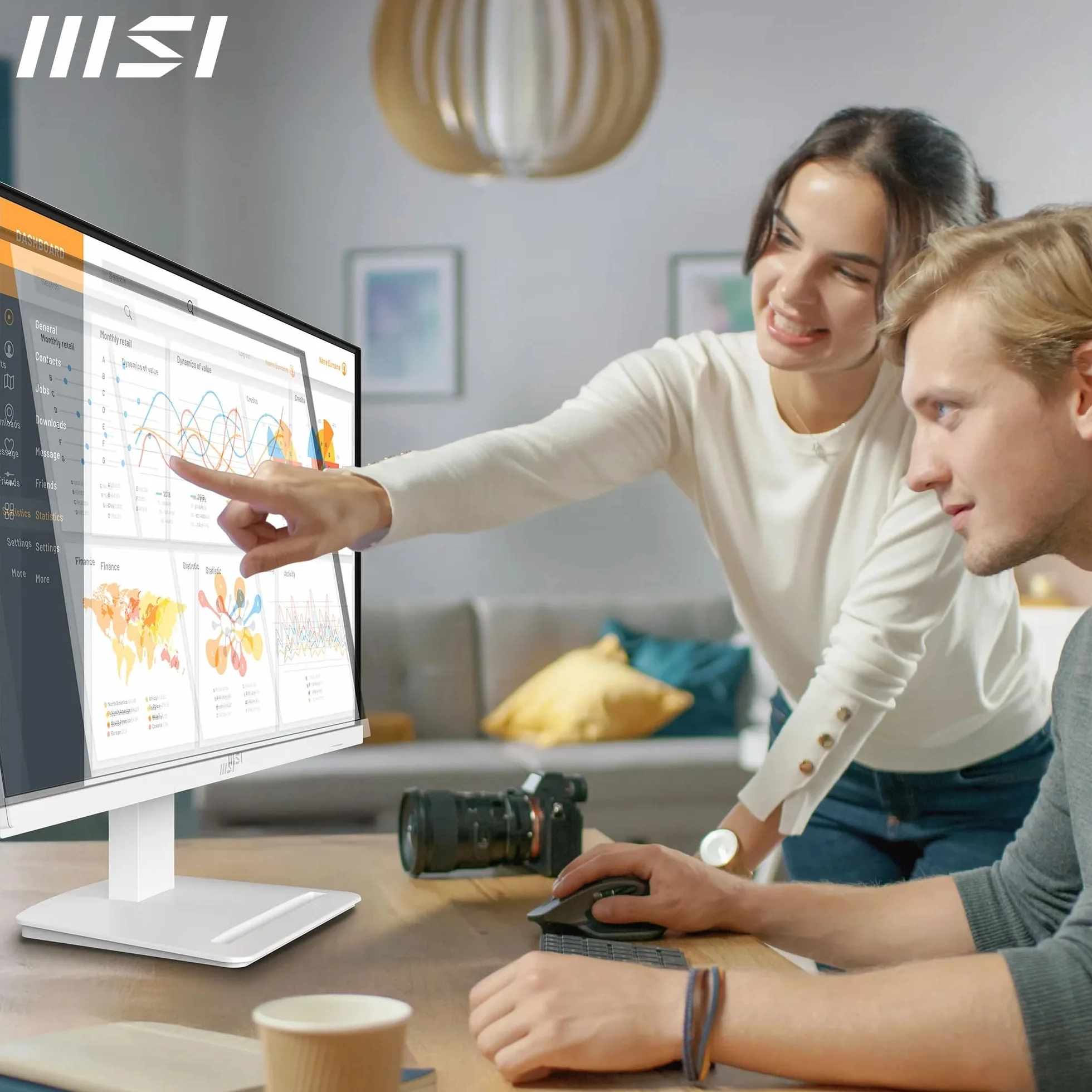 MSI Pro MP273WA Monitor 27" FHD 1920x1080 IPS 144Hz 1ms HDR Adaptive Sync Eye Care HDMI 2.0 DP 1.2a VESA Blanco