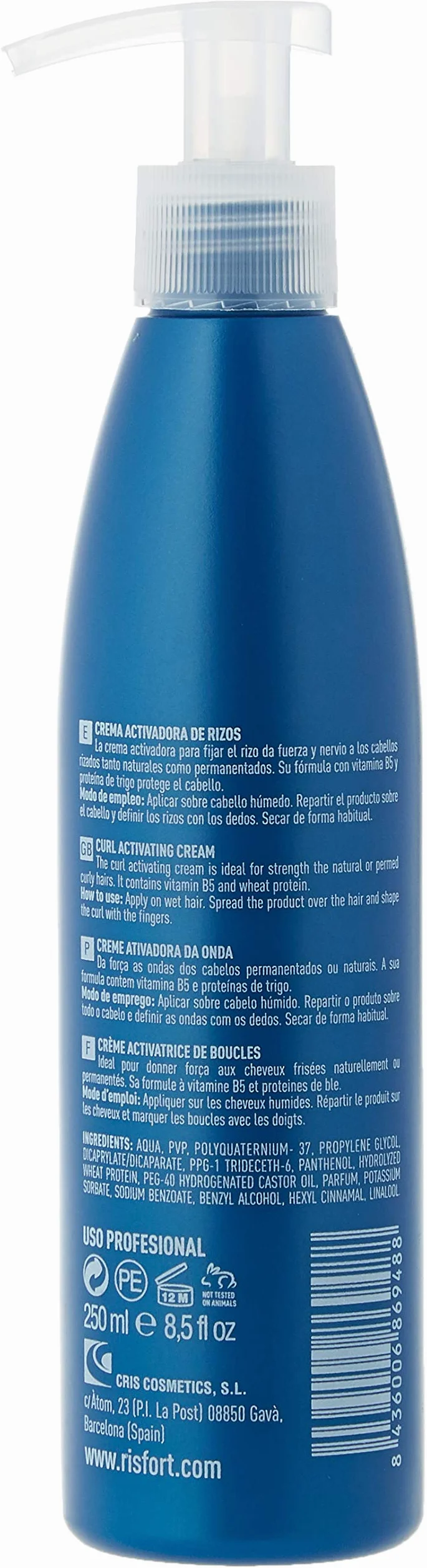 Risfort Crema Activadora de Rizos 250 ml Definición Control Antiencrespamiento Cabello Rizado