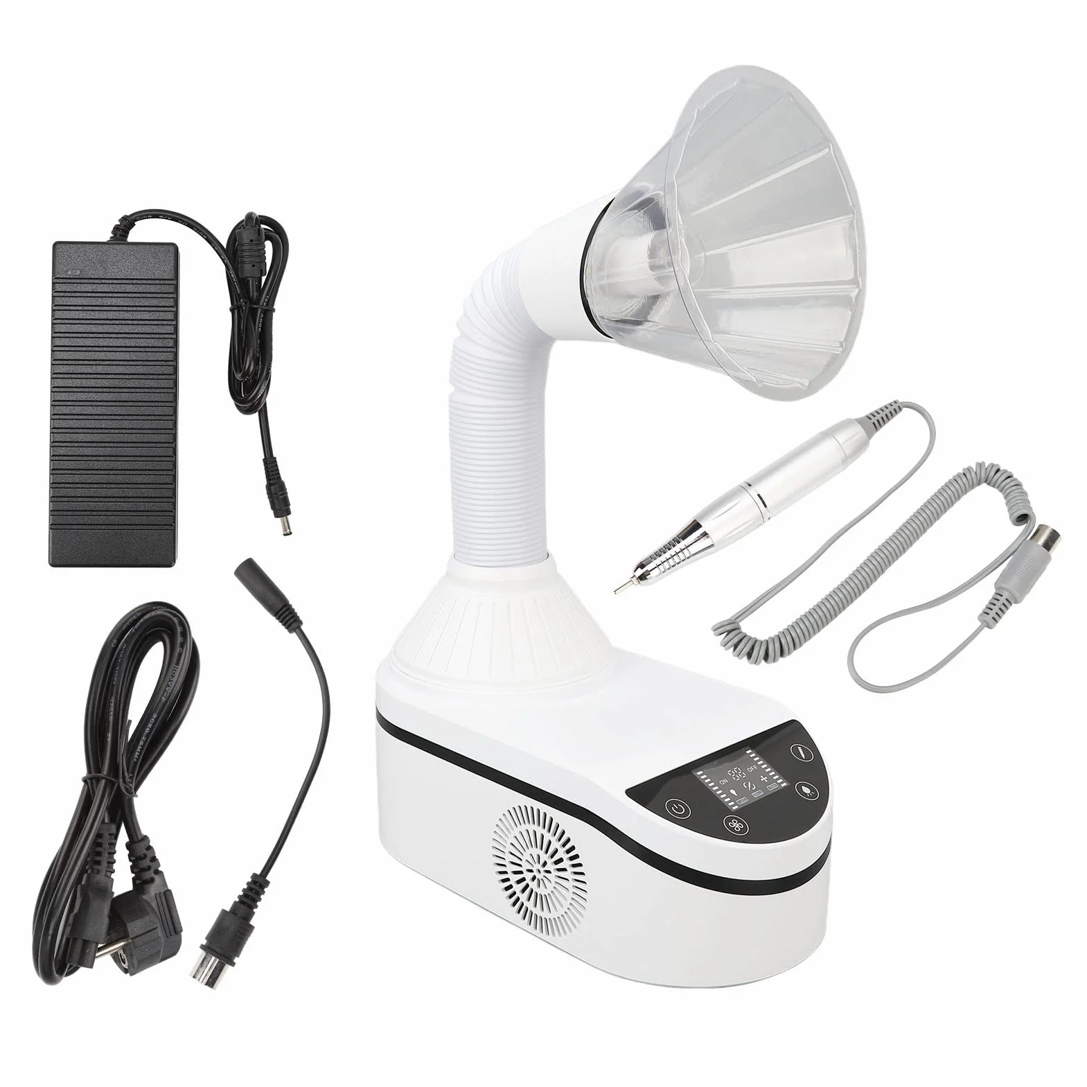 Máquina removedora de polvo de uñas, máquina perforadora de uñas, aspiradora de uñas, voltaje 100-240V para salón de arte (Enchufe de la UE)