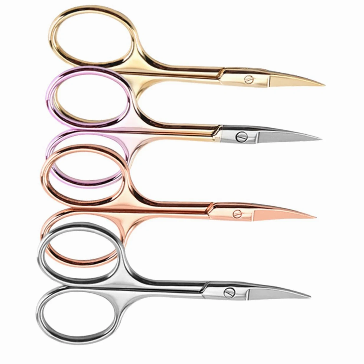 FOMIYES 12 Piezas Tijeras De Cejas Tijera Para Recortar Bigote Tijeras Curvas Para El Vello Facial Tijeras De Bigote Tijeras Para El Pelo De La Nariz Hombre Punta Recta Codo