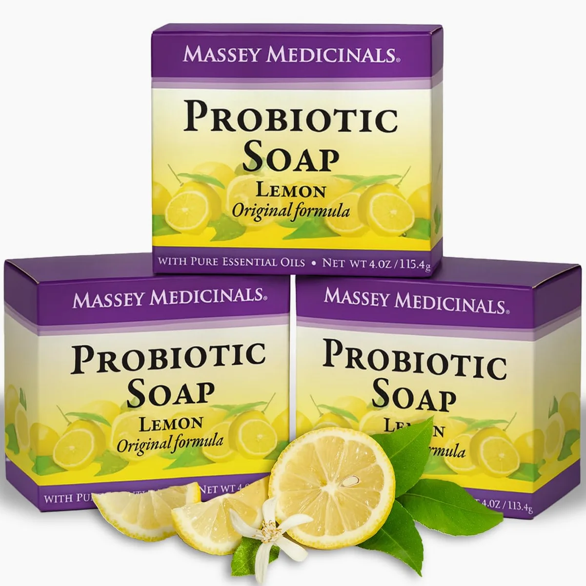 Massey Medicinals tres (3) barras de la Candida libertad Probiotic jabón 4 oz 3 bares