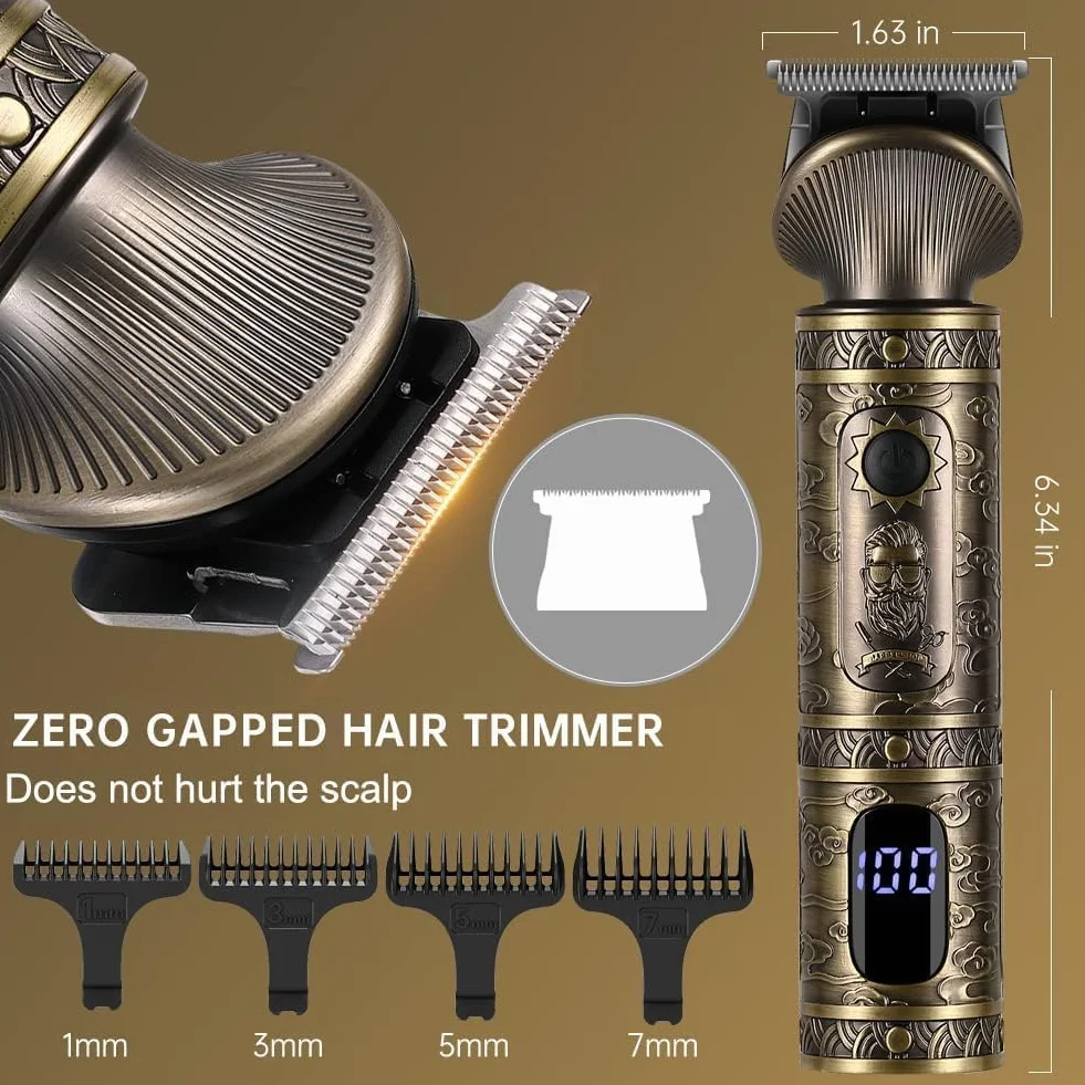 Surker Recortadora de Barba Eléctrica Hombre 7 en 1 Cortapelos Maquina de Cortar Pelo