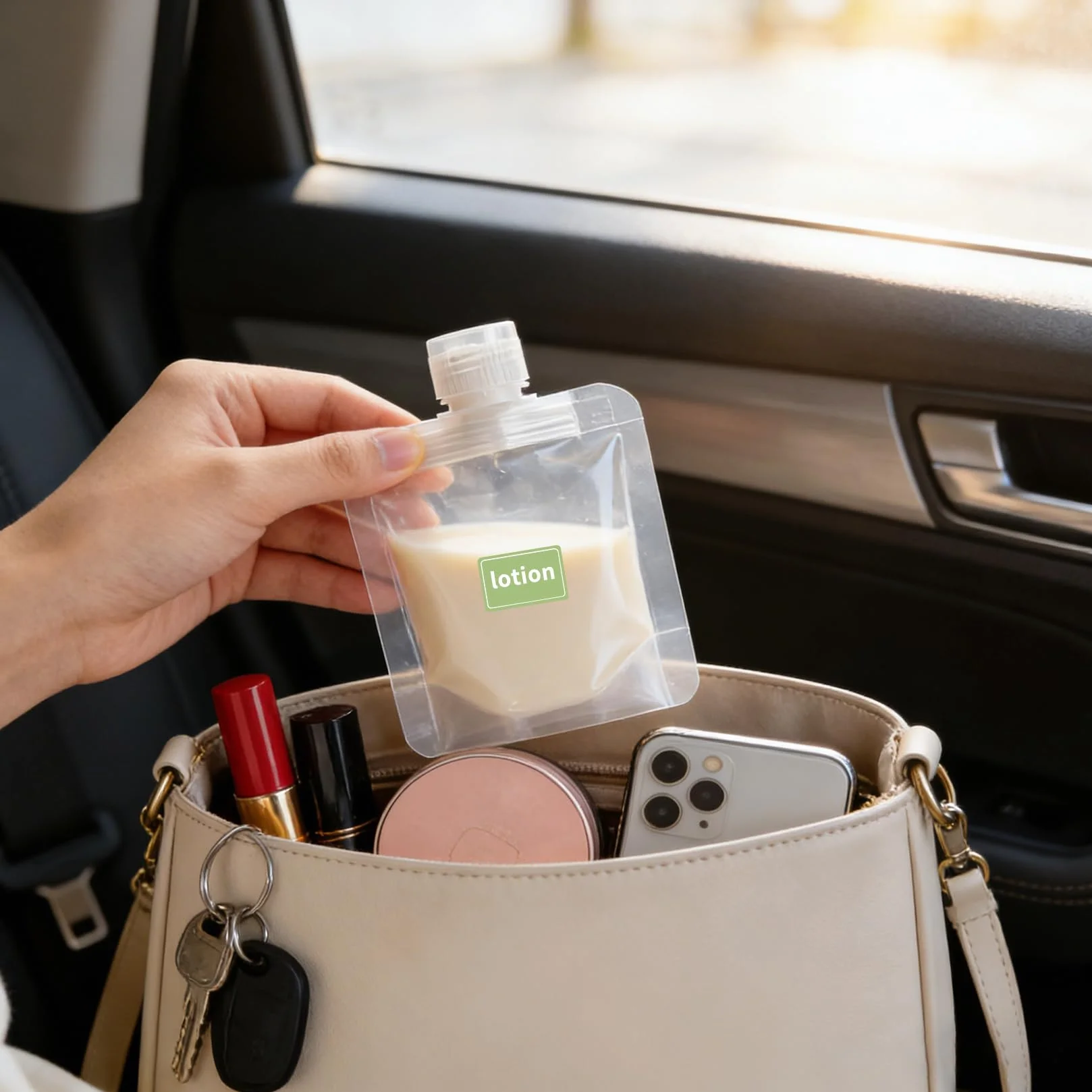 Bolsitas de Repuesto para Jabón Líquido de Ducha, 30ml 50ml 100ml, Bolsas de Viaje para Champú, Gel de Ducha, Loción + Embudo de Silicona