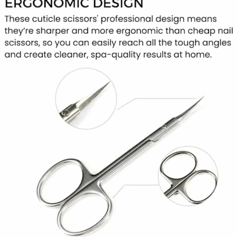 Tijeras para cutículas, cortacutículas, recortador de uñas, acero inoxidable, herramientas profesionales para manicura, cortador de cutículas, F33, 5 piezas