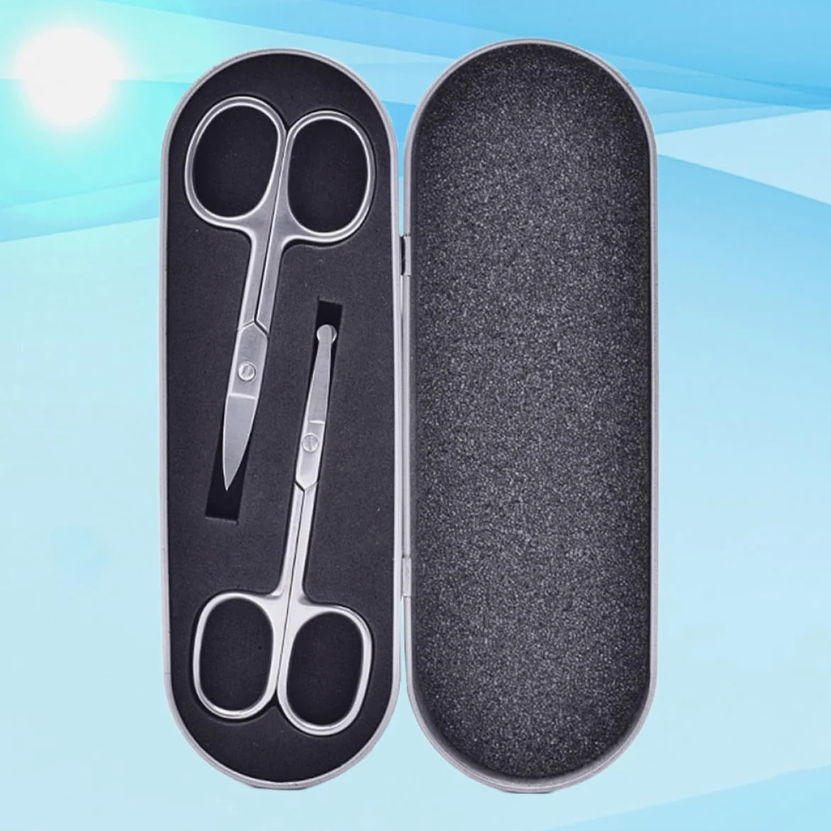 PACKOVE 6piezas Tijeras Inoxidable Para Cuidado De Cejas y Nariz Recortador De Facial Diseño Seguro y Práctico Para Hombres y Mujeres