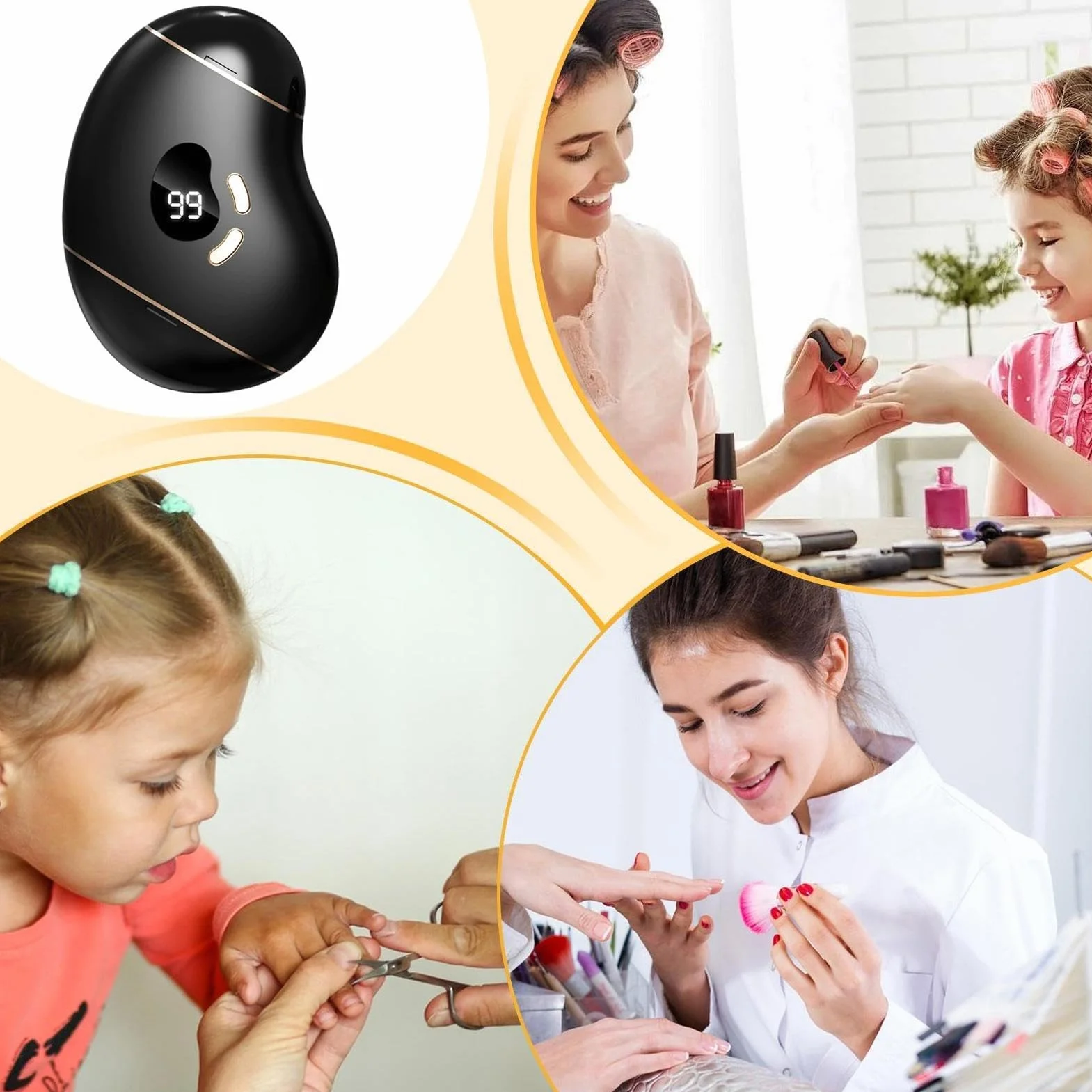 cortauñas, Lima de uñas eléctrica - Recargable automática con Almacenamiento Incorporado Práctica Herramienta manicura y cortaúñas(Black)