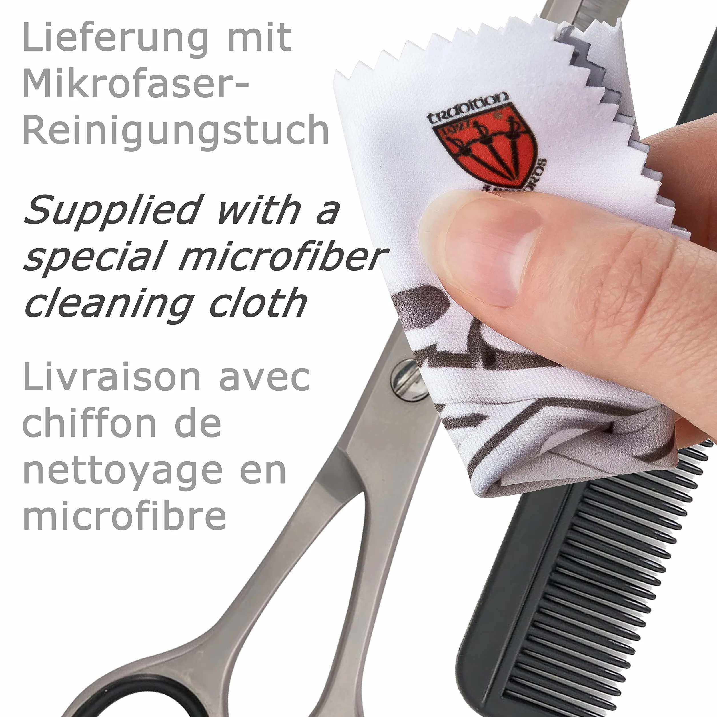 3 Swords Germany Tijera profesional de entresacar inoxidable estuche 7582