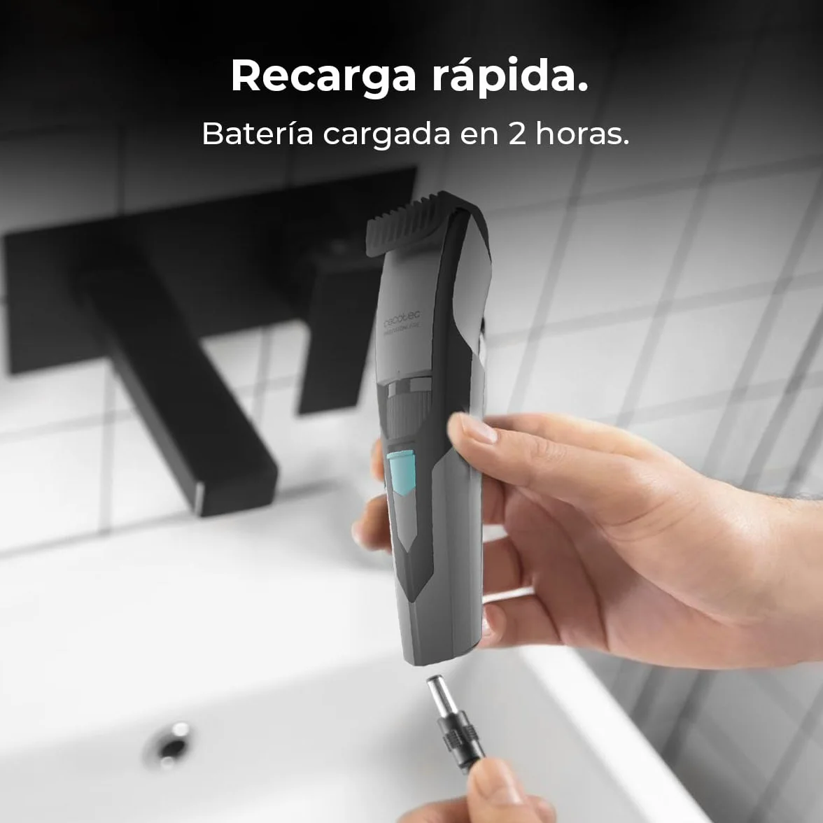 Cecotec PrecisionCare Barber Máquina de Cortar Barba Inalámbrica, Cuchillas Acero Inoxidable, Autonomía 60min