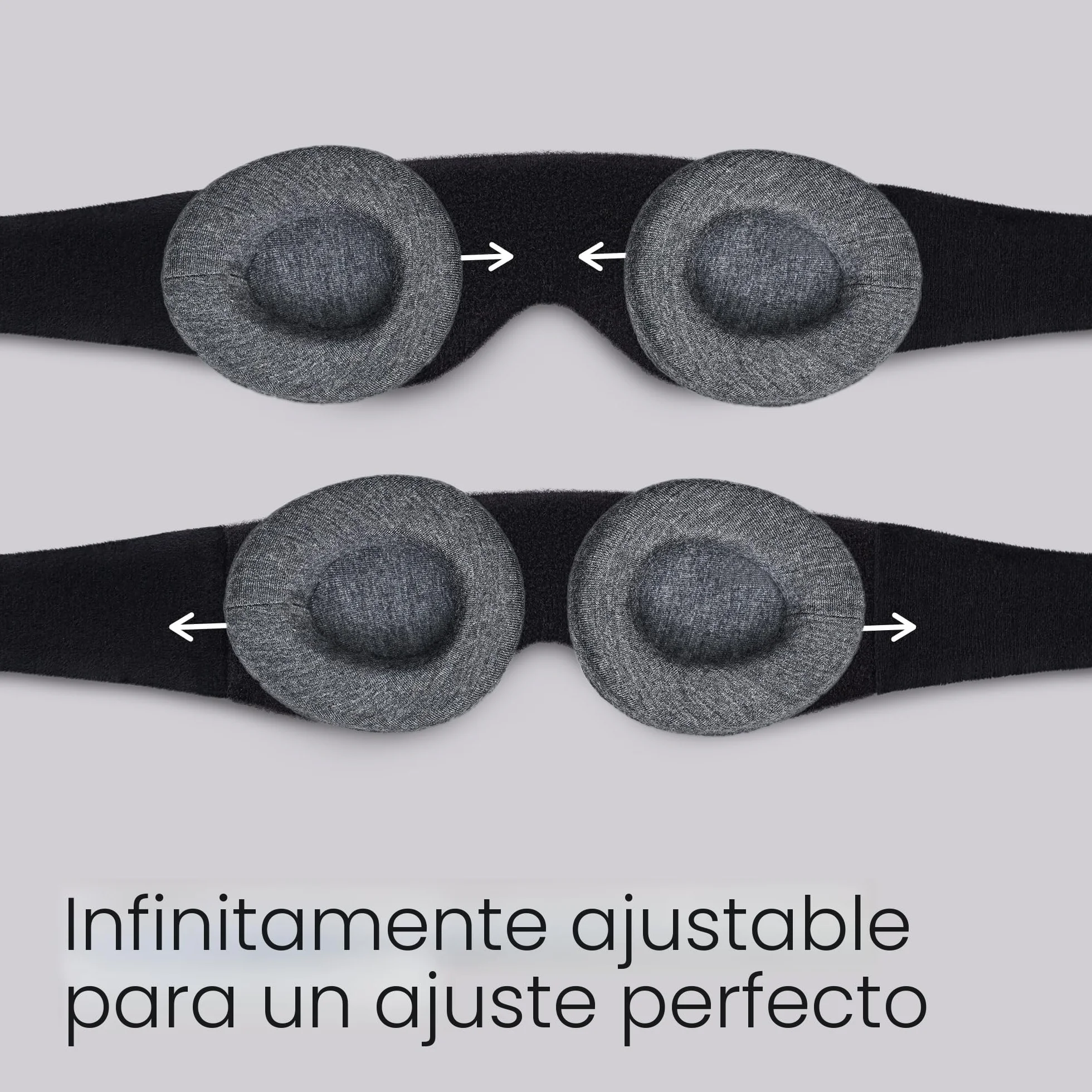 Manta Sleep Mask Antifaz para Dormir 100% Anti-Luz Cero Presión Copas Ajustables