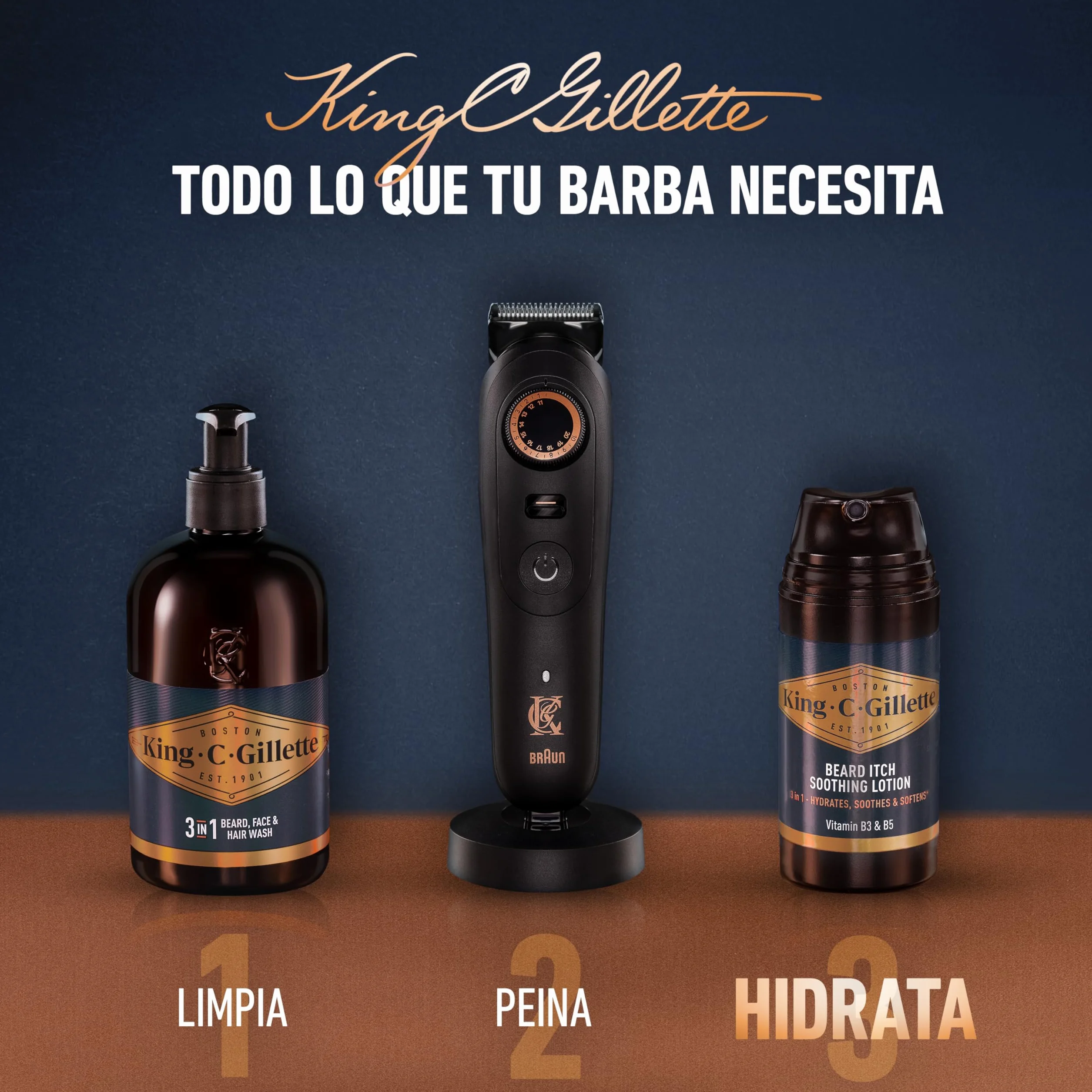 King C. Gillette Loción Calmante para Irritación de Barba, 100ml, con Vitamina B3 y B5
