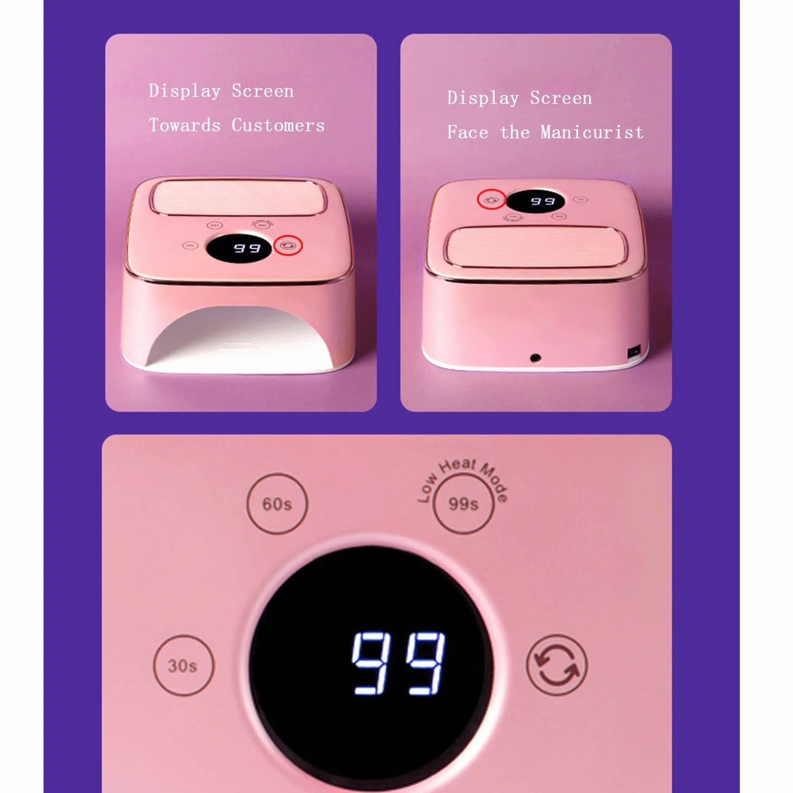 48W Lámpara LED Uñas,36 LED/UV Gel Esmalte de Uñas Curado Luz Máquina con 3 Temporizador y Pantalla LCD para Manicura/Pedicure Nail Art en el Hogar y el Salón