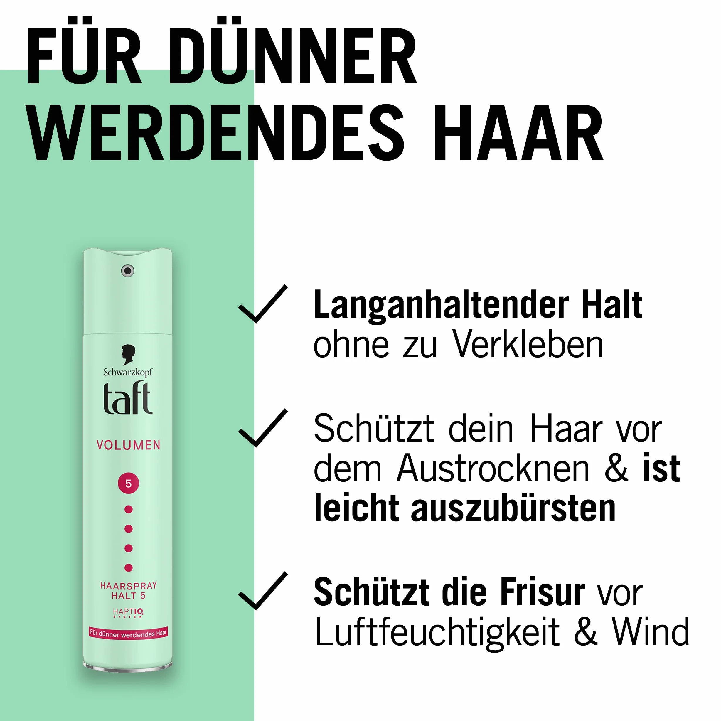 TAFT Spray para el cabello volumen (10 x 250 ml), grado de retención 5, para cabello fino y fino, fórmula vegana*, laca para el cabello