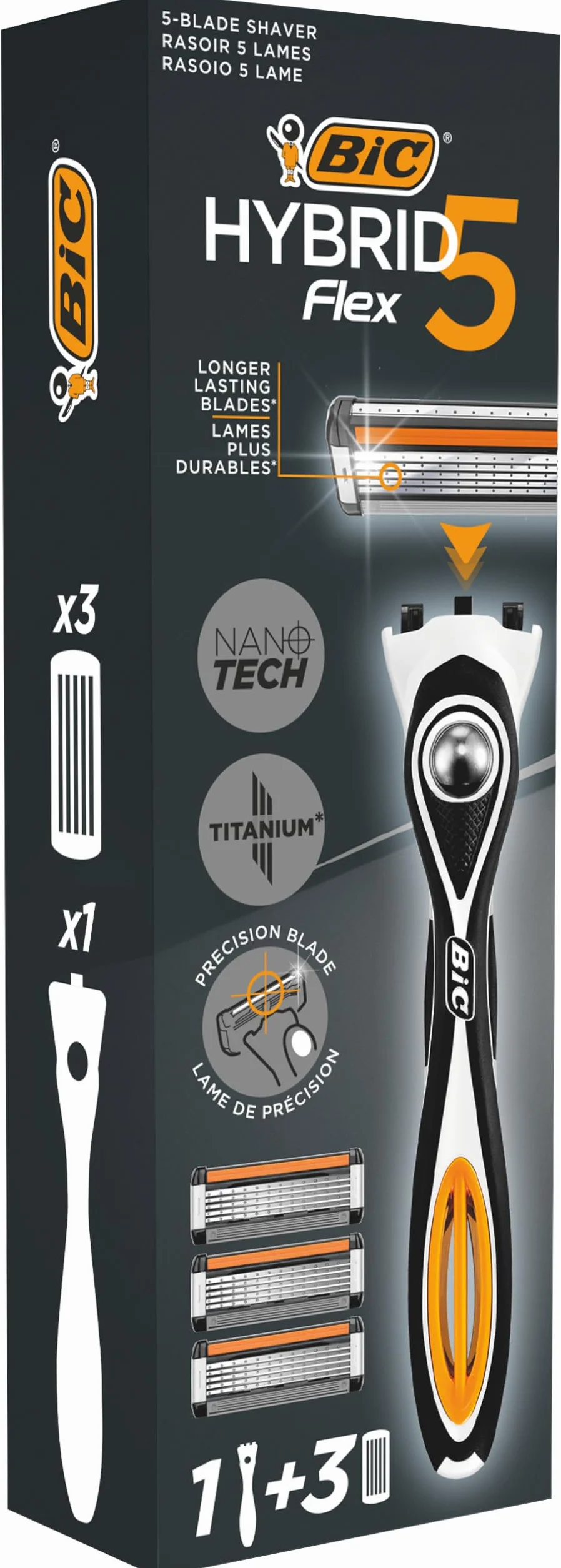 BIC Hybrid 5 Flex Kit Hombre Mango Recambios Pack 3 Recargas