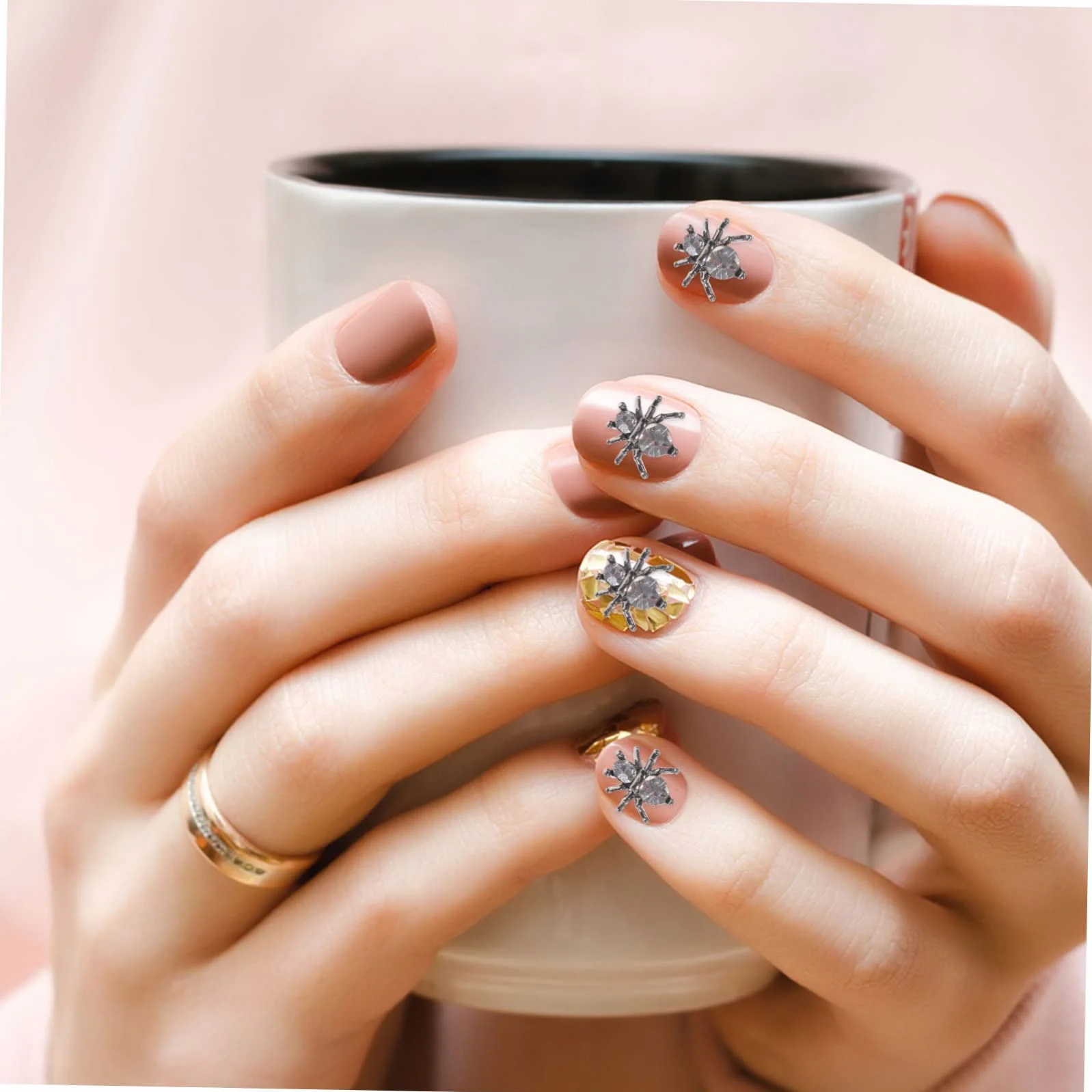 Healeved 500piezas Adornos De Uñas De Metálicos Para Decoración De Manicura Joyas De Uñas Para Halloween y